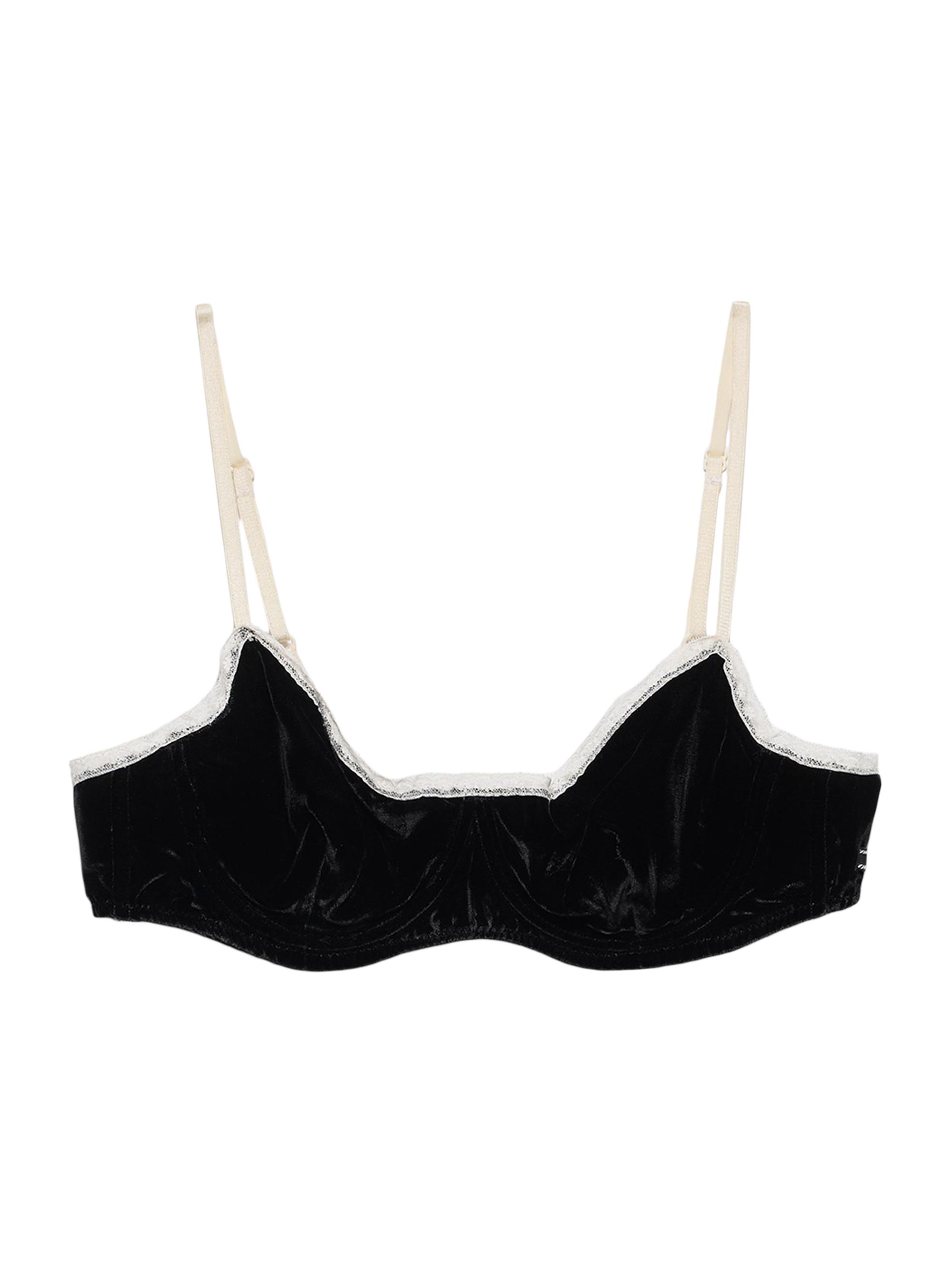 Prada Women's Velvet Bra - Black
