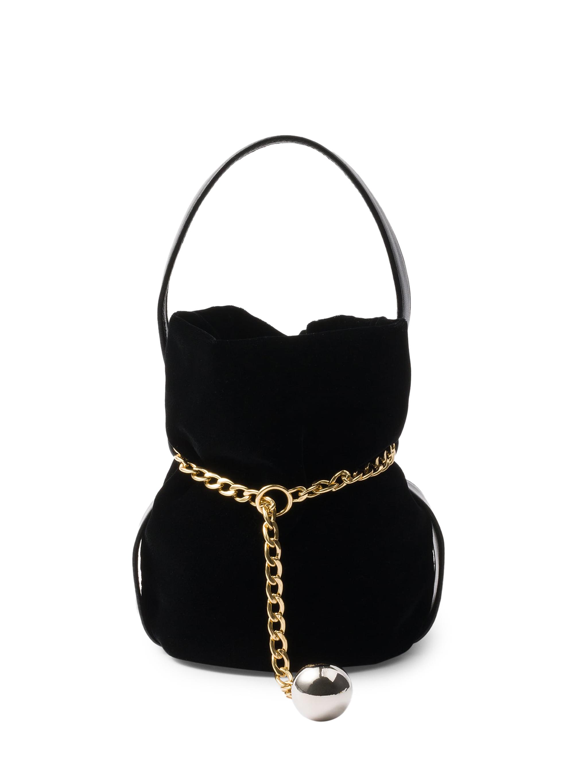 Prada Women's Petit Sac Noir Mini Velvet and Nappa Leather Bucket Bag - Black