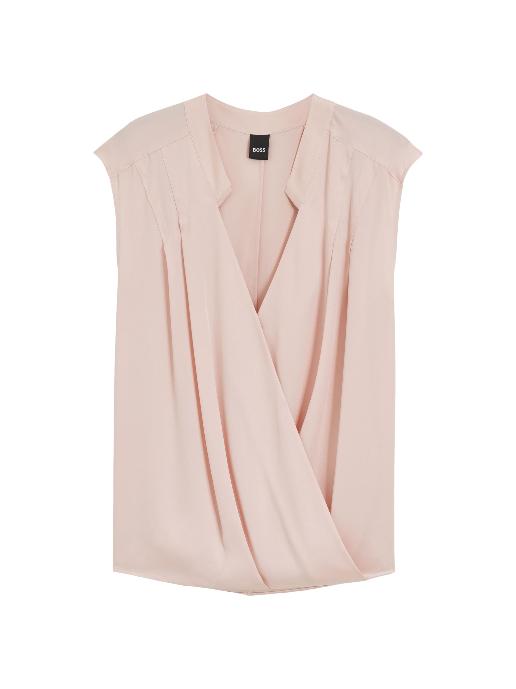 BOSS Women's Regular-Fit Blouse in Stretch Silk - Beige