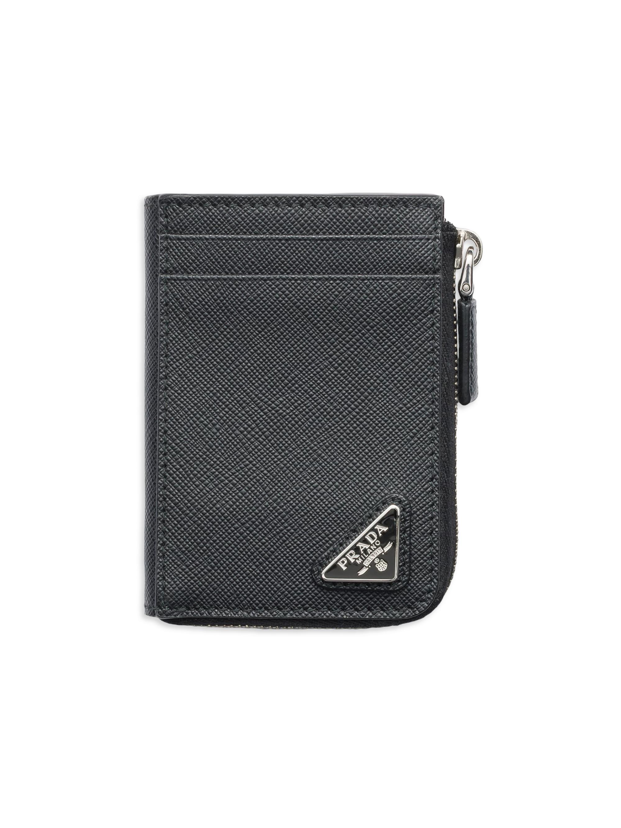 Prada Men's Saffiano Leather Card Holder - Black