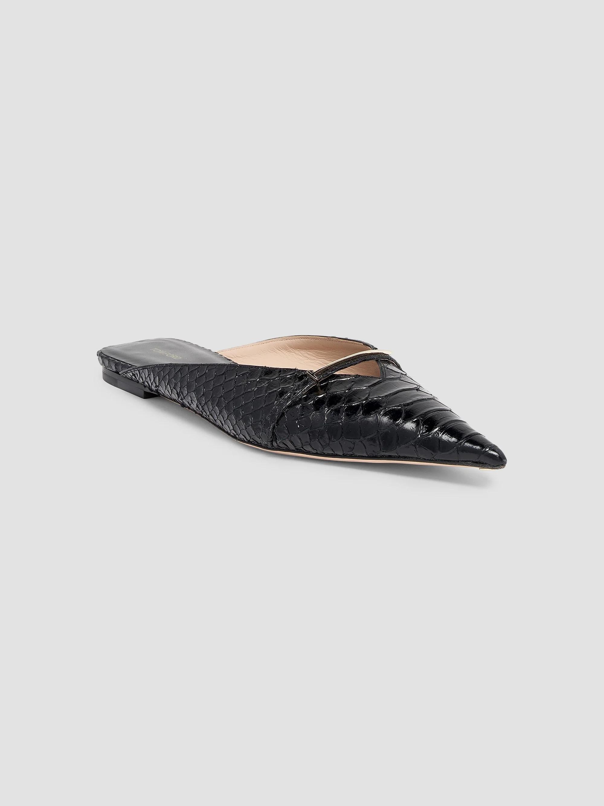 TOM FORD Python-Embossed Leather Mules | Saks Fifth Avenue