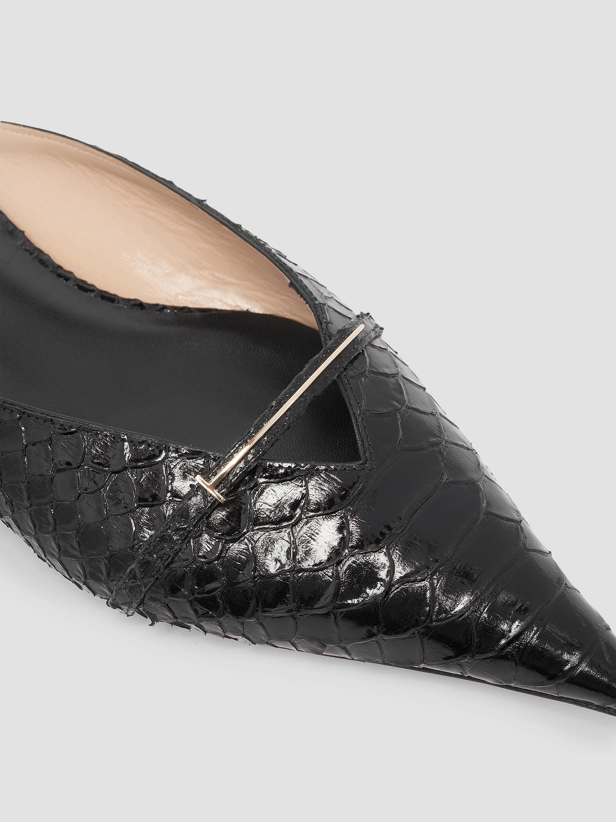 TOM FORD Python-Embossed Leather Mules | Saks Fifth Avenue