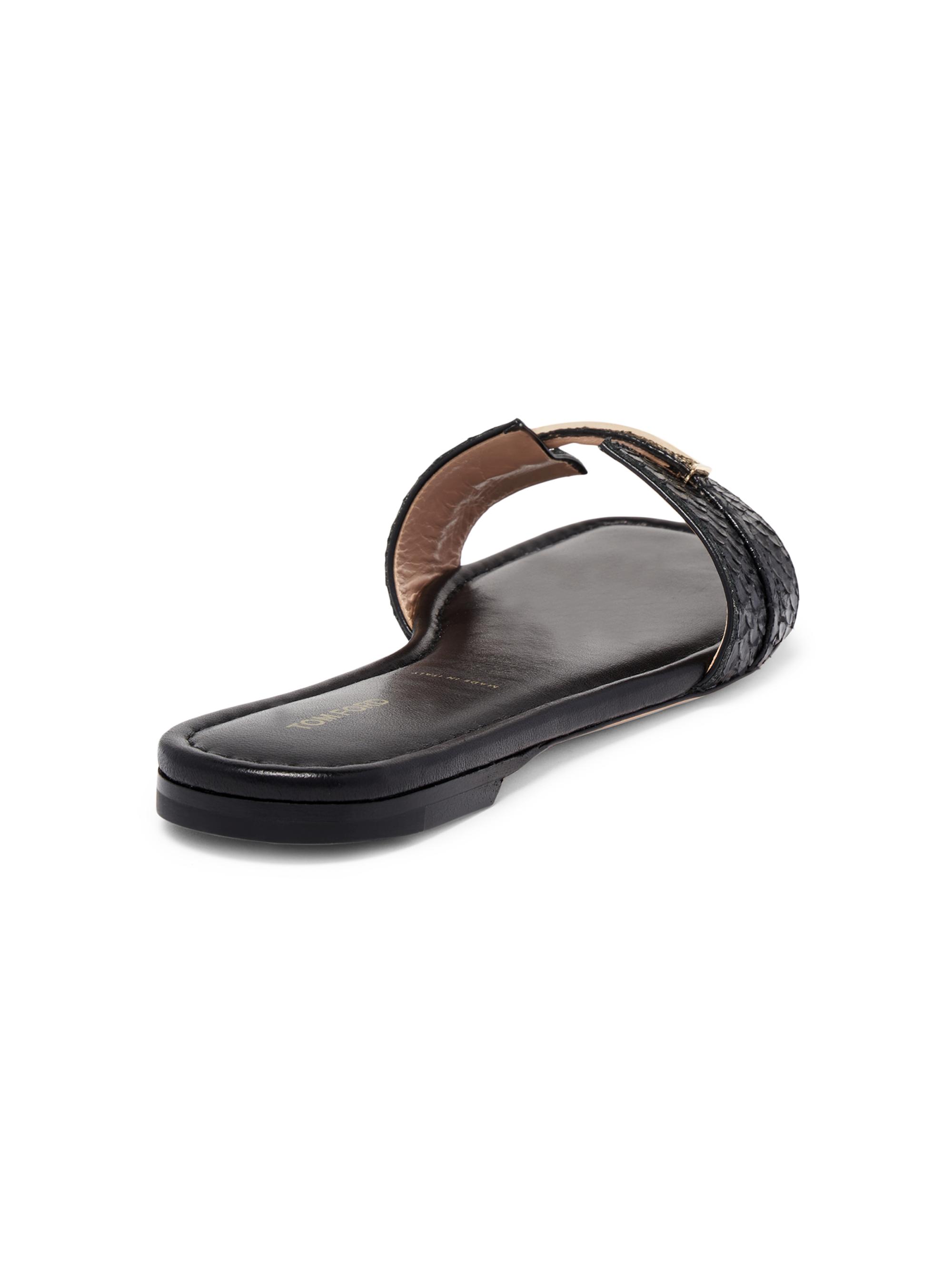 TOM FORD Snake-Embossed Leather Flat Sandals | Saks Fifth Avenue