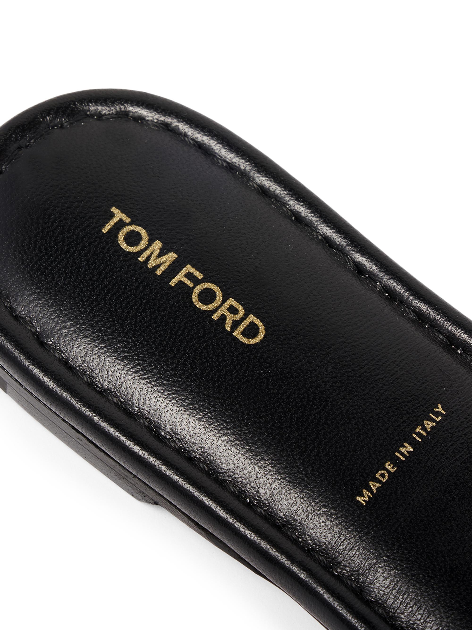 TOM FORD Snake-Embossed Leather Flat Sandals | Saks Fifth Avenue