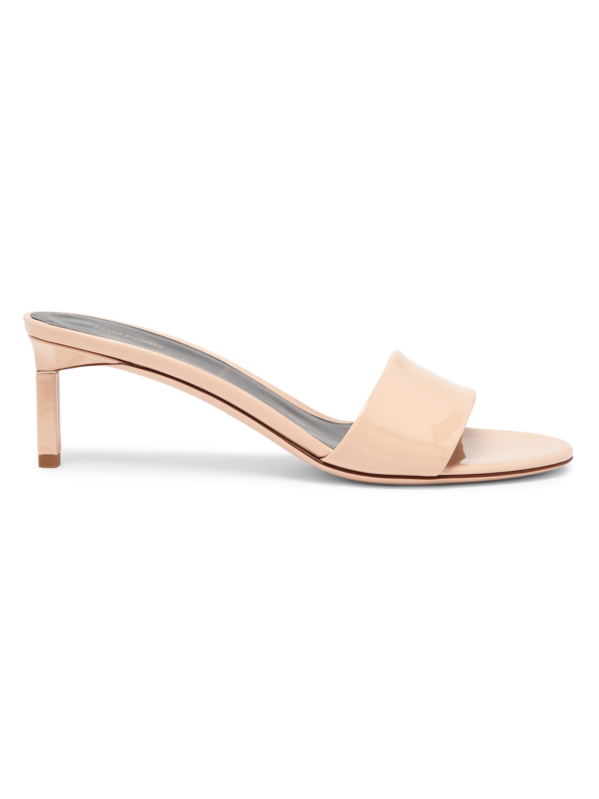 TOM FORD Women's 55MM Patent Leather Kitten-Heel Mules - Beige