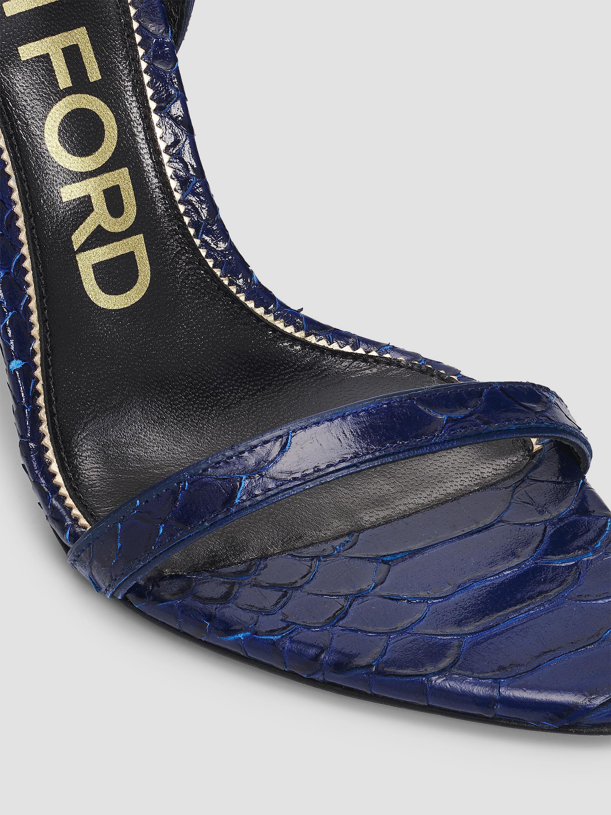 TOM FORD Padlock Pointy Naked Python-Embossed Sandals | Saks Fifth