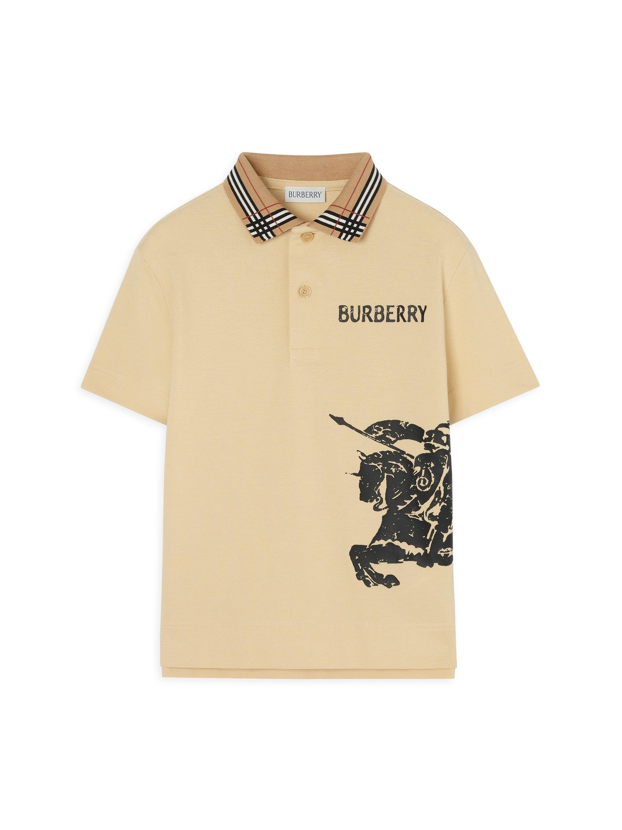 Burberry Little Boy's & Boy's Check-Trimmed Polo Shirt - Corn