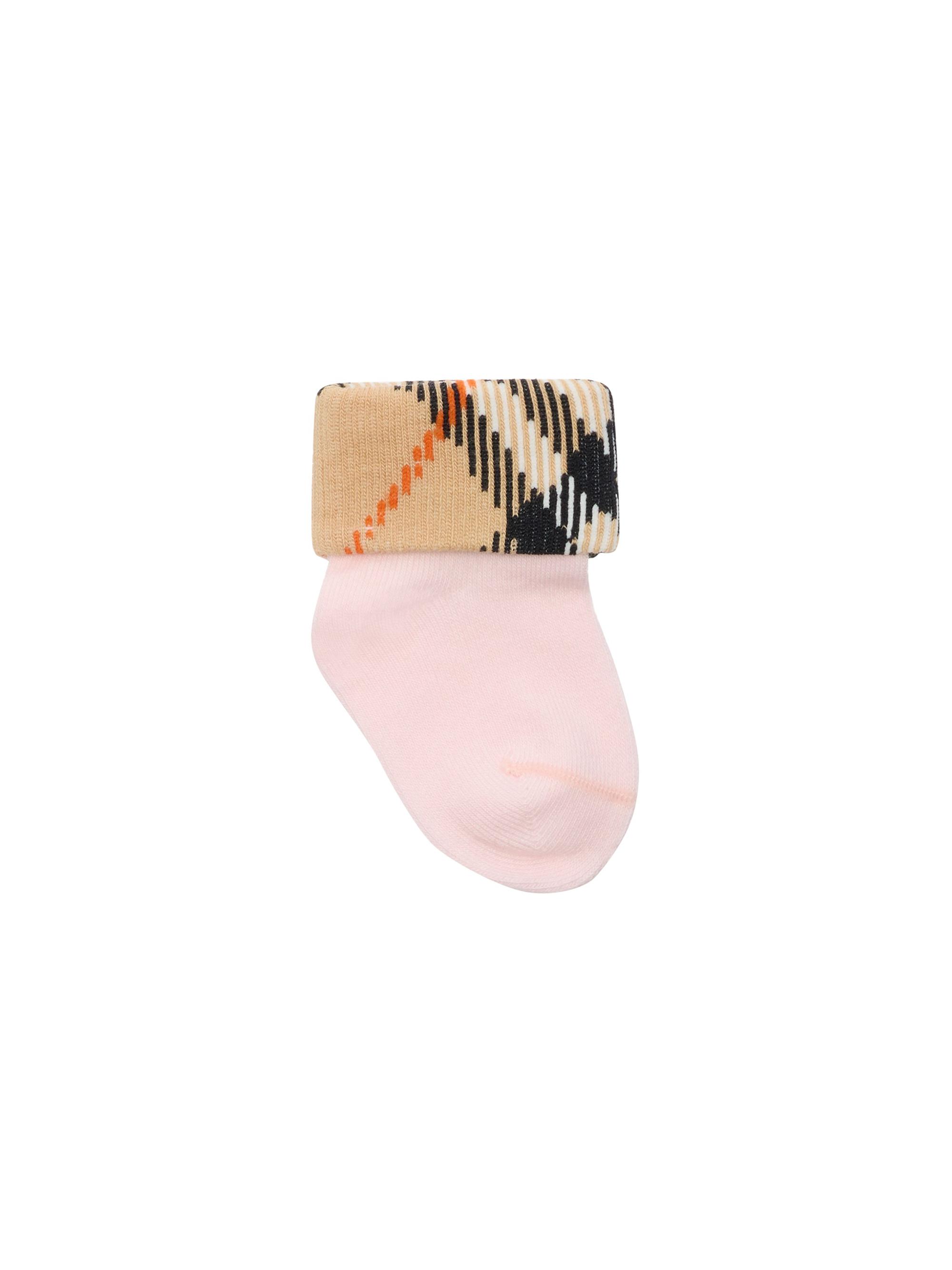 Burberry Baby Girl's Check Cuff Socks - Ice Pink 6 Months