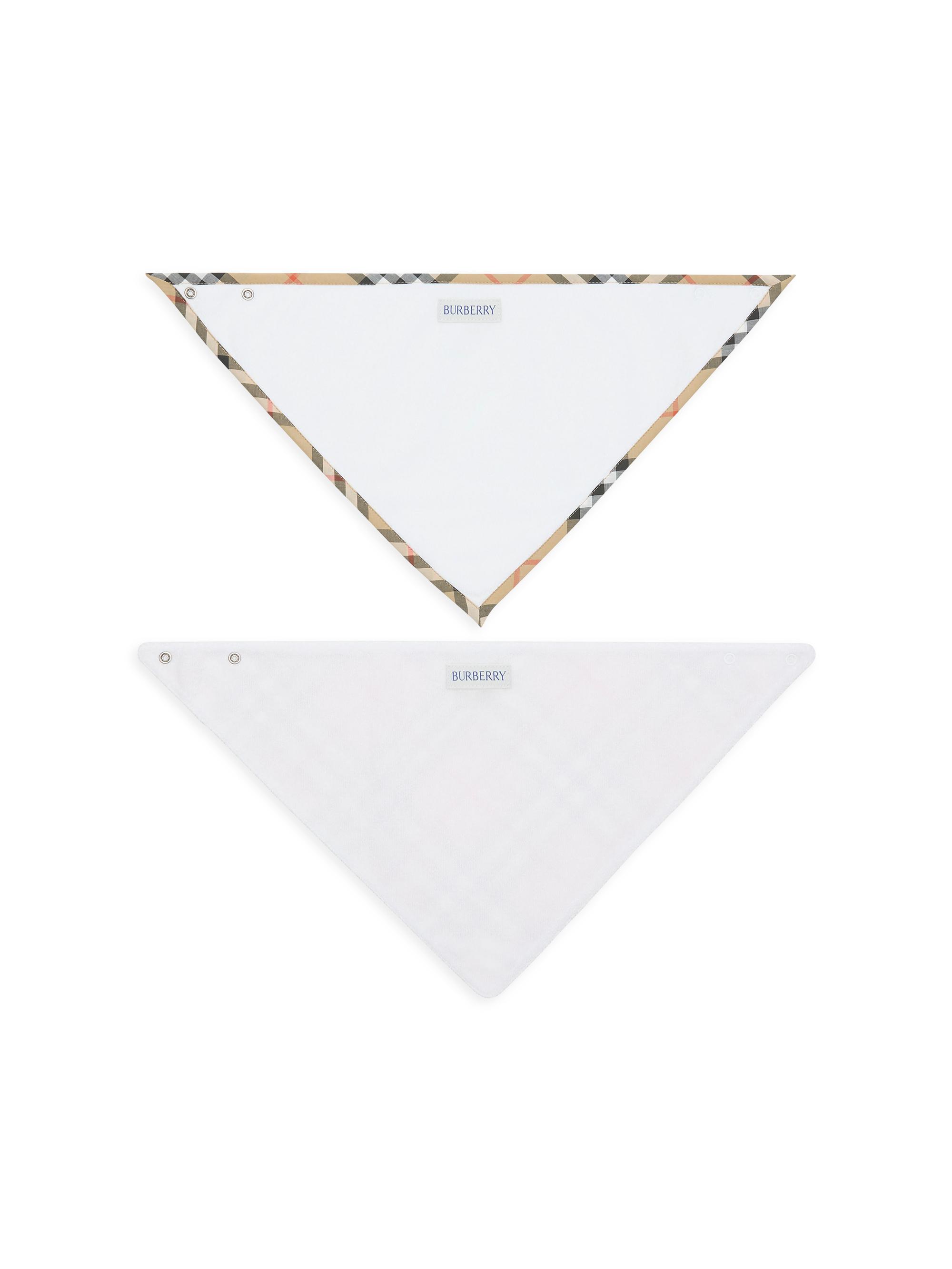 Burberry Baby's Check Cotton 2-Piece Bib Set - Ice Pink