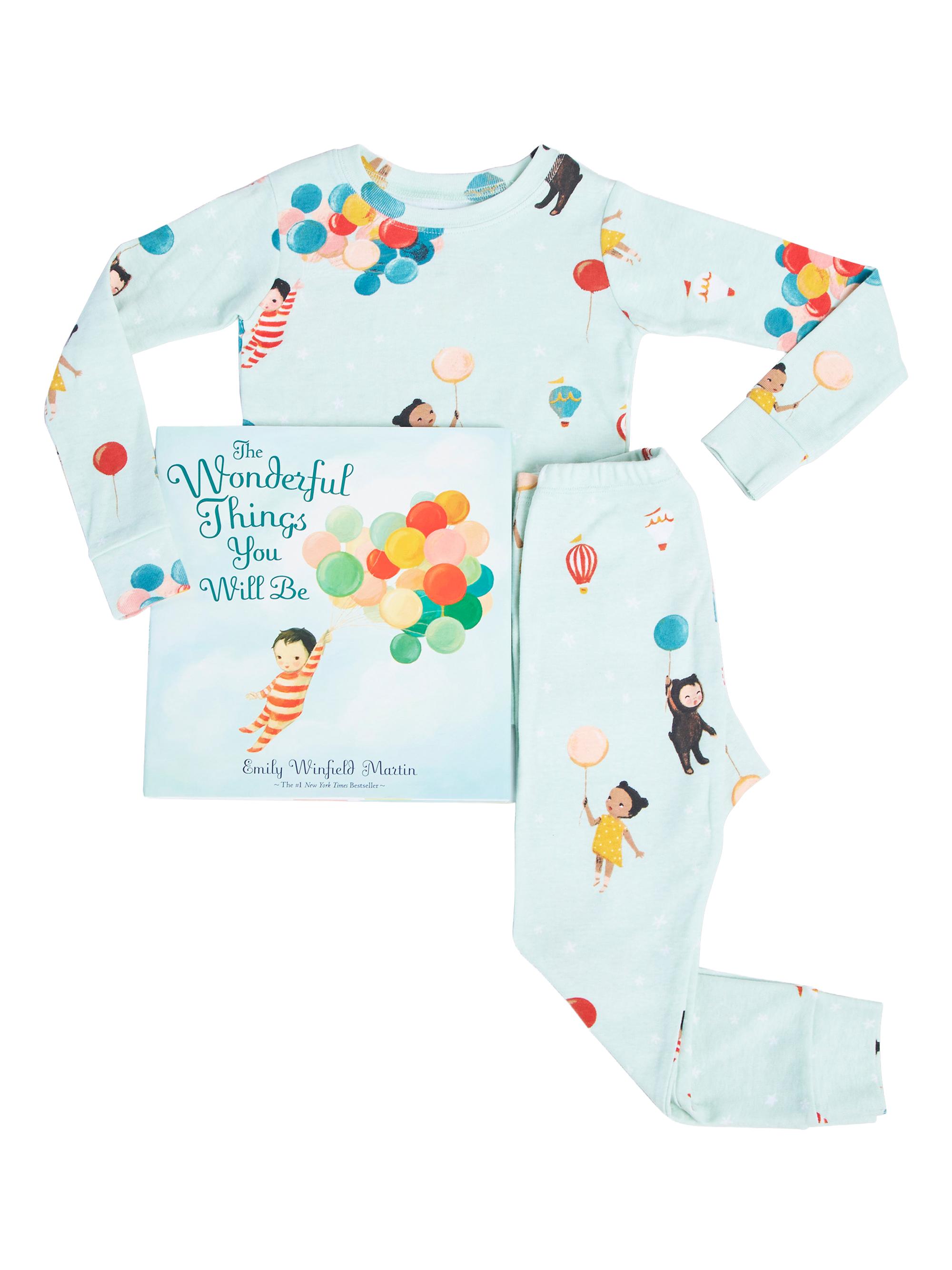 Books To Bed Little Kid's 3-Piece Printed Cotton Pajama & Book Set - Light Green | Thumbnail 2