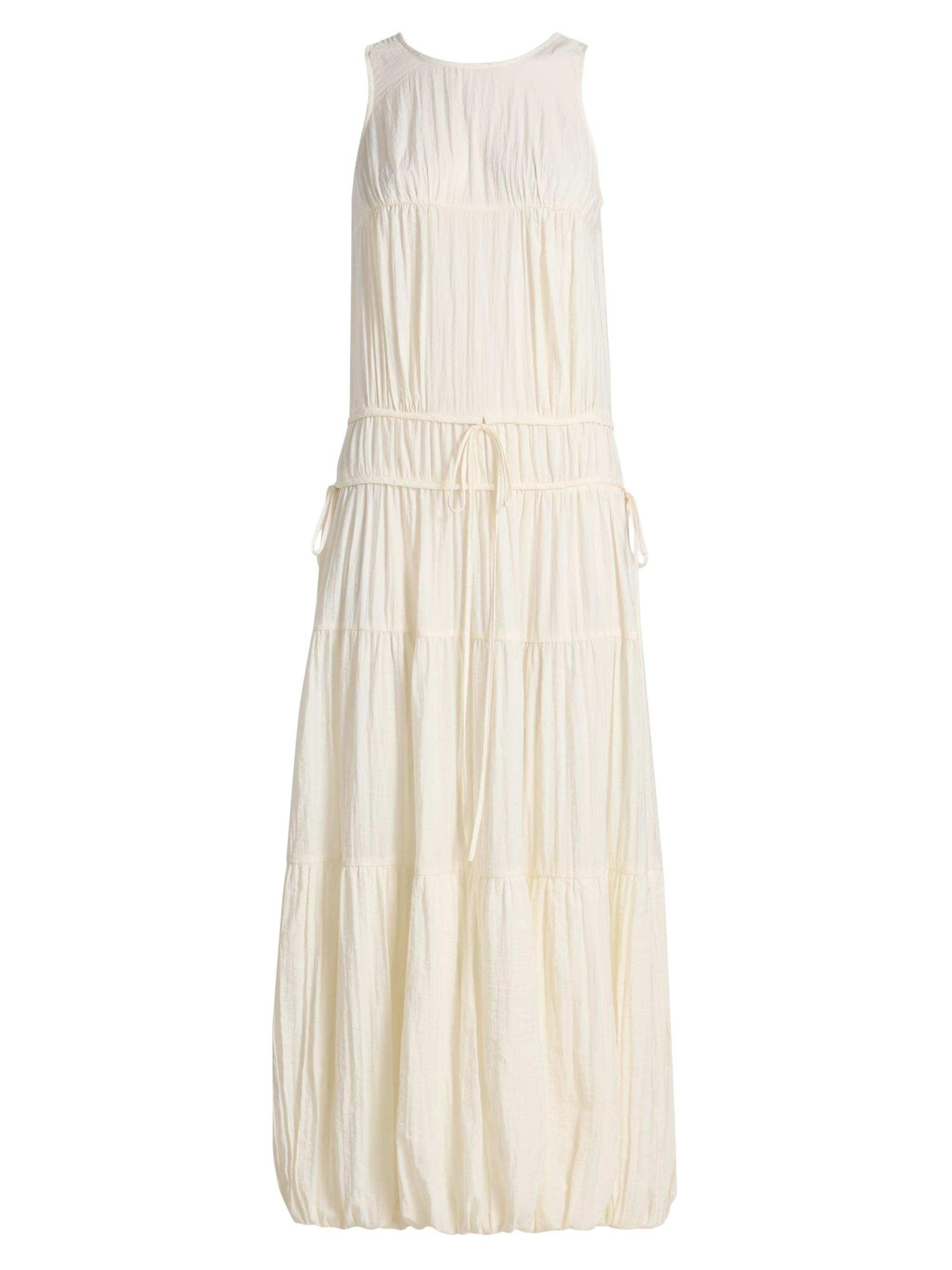 Co Women's Soft Pleated Turn Up Dress - Milk