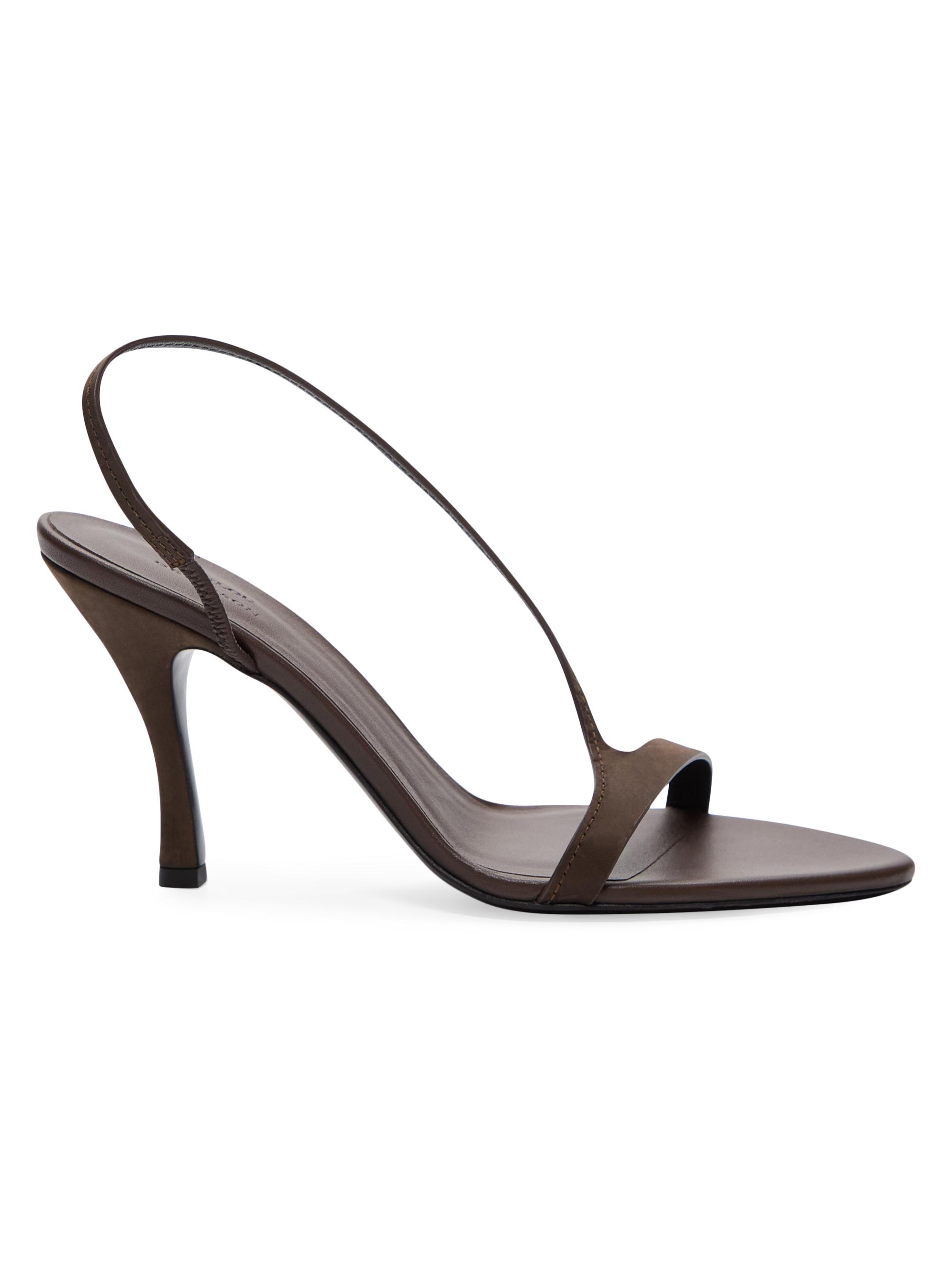 Loulou Studio Women's Lane 85MM Leather Sandals - Dark Brown