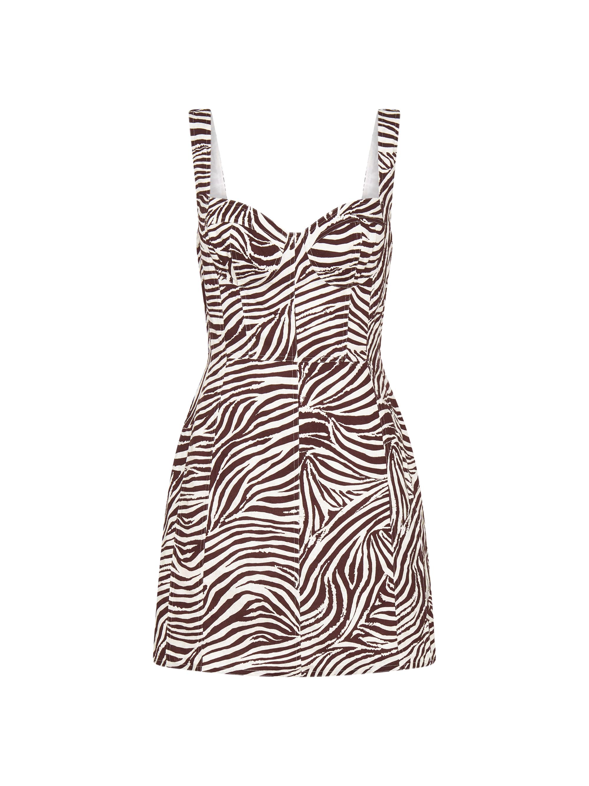 Nicholas the Label Women's Alina Printed Linen-Blend A-Line Minidress - Striata Print