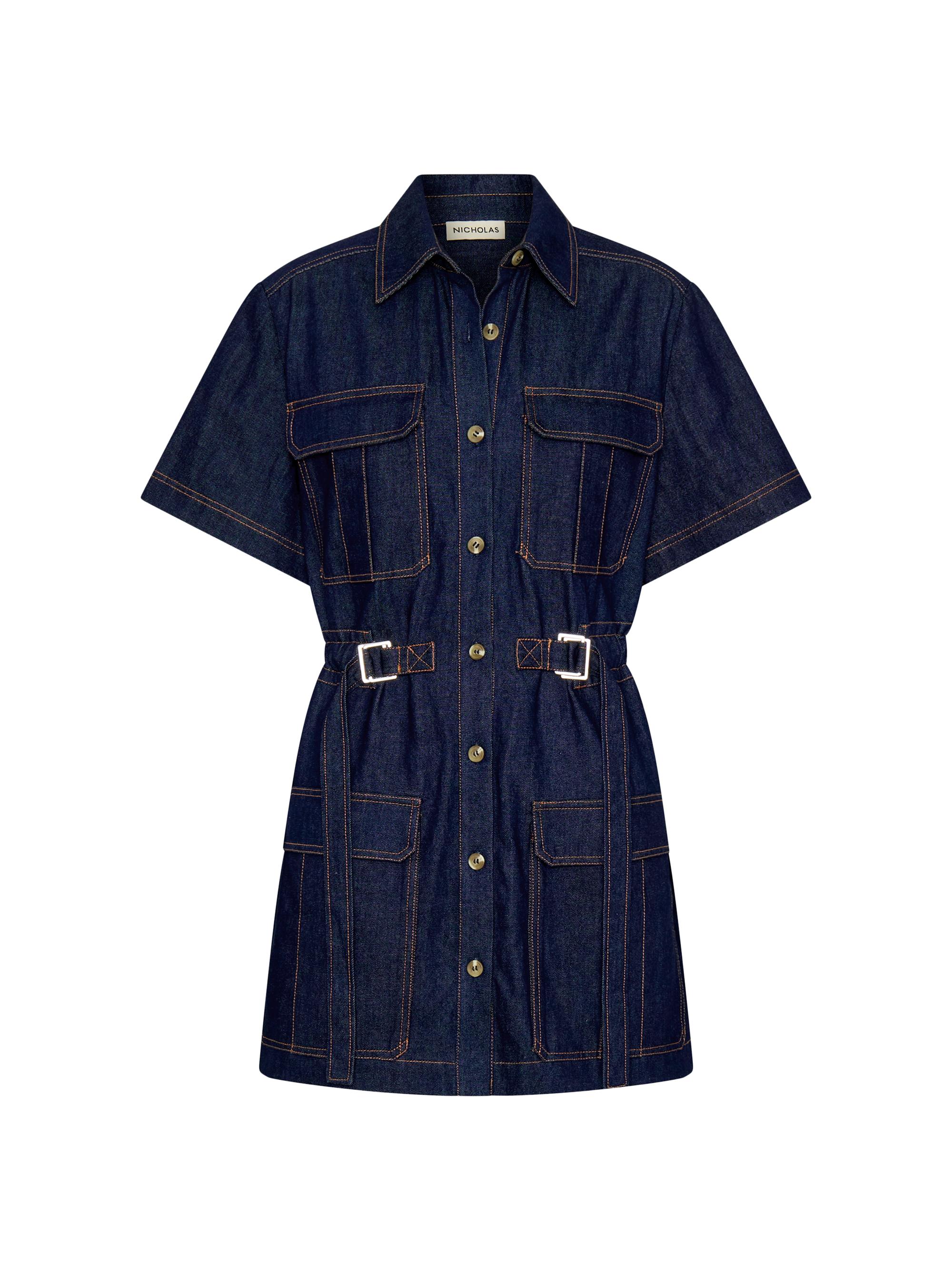 Nicholas the Label Women's Rianne Cotton Denim Mini-Shirtdress - Indigo