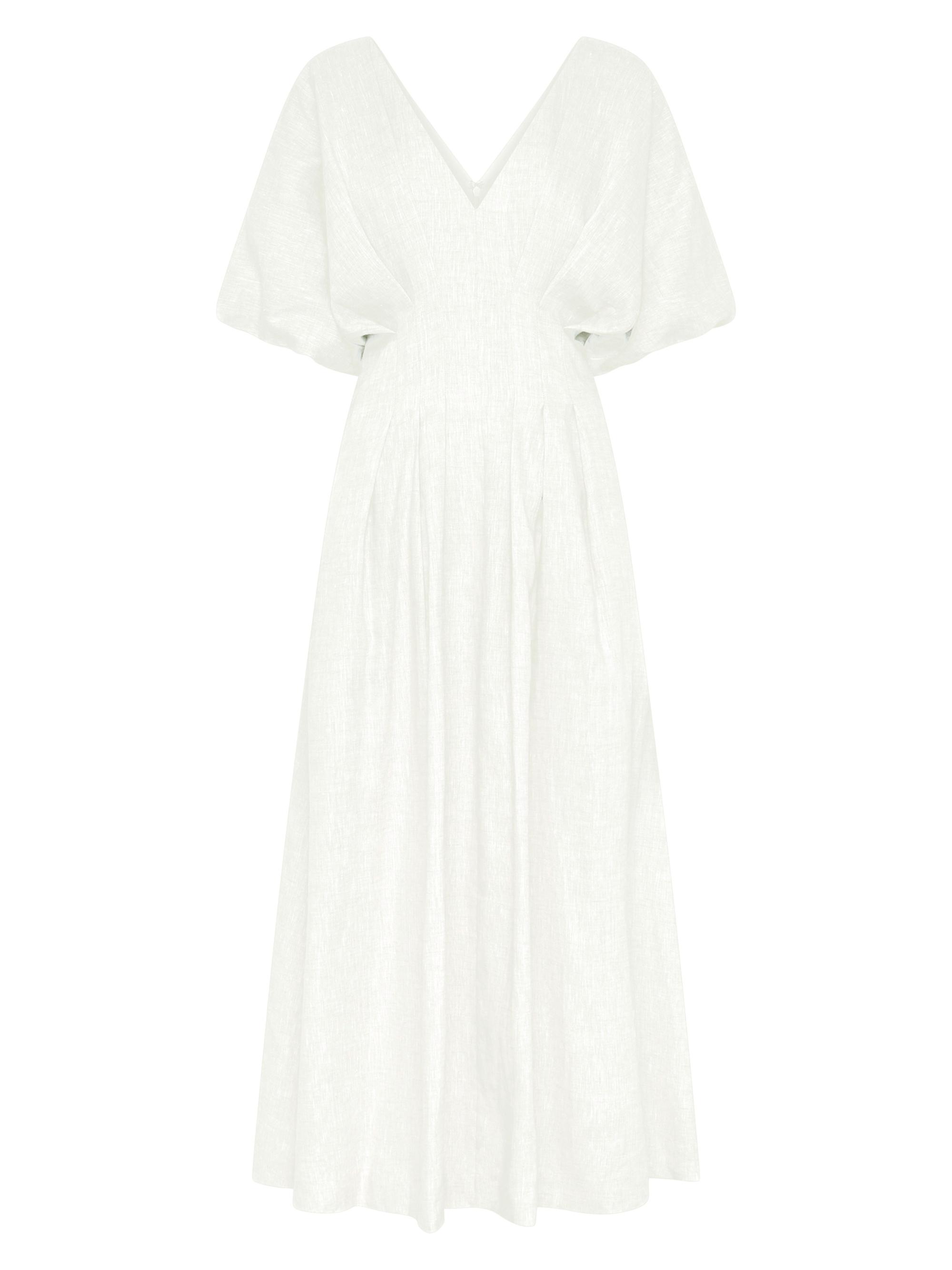 Nicholas the Label Women's Vicky Pleated Linen-Blend Midi-Dress -