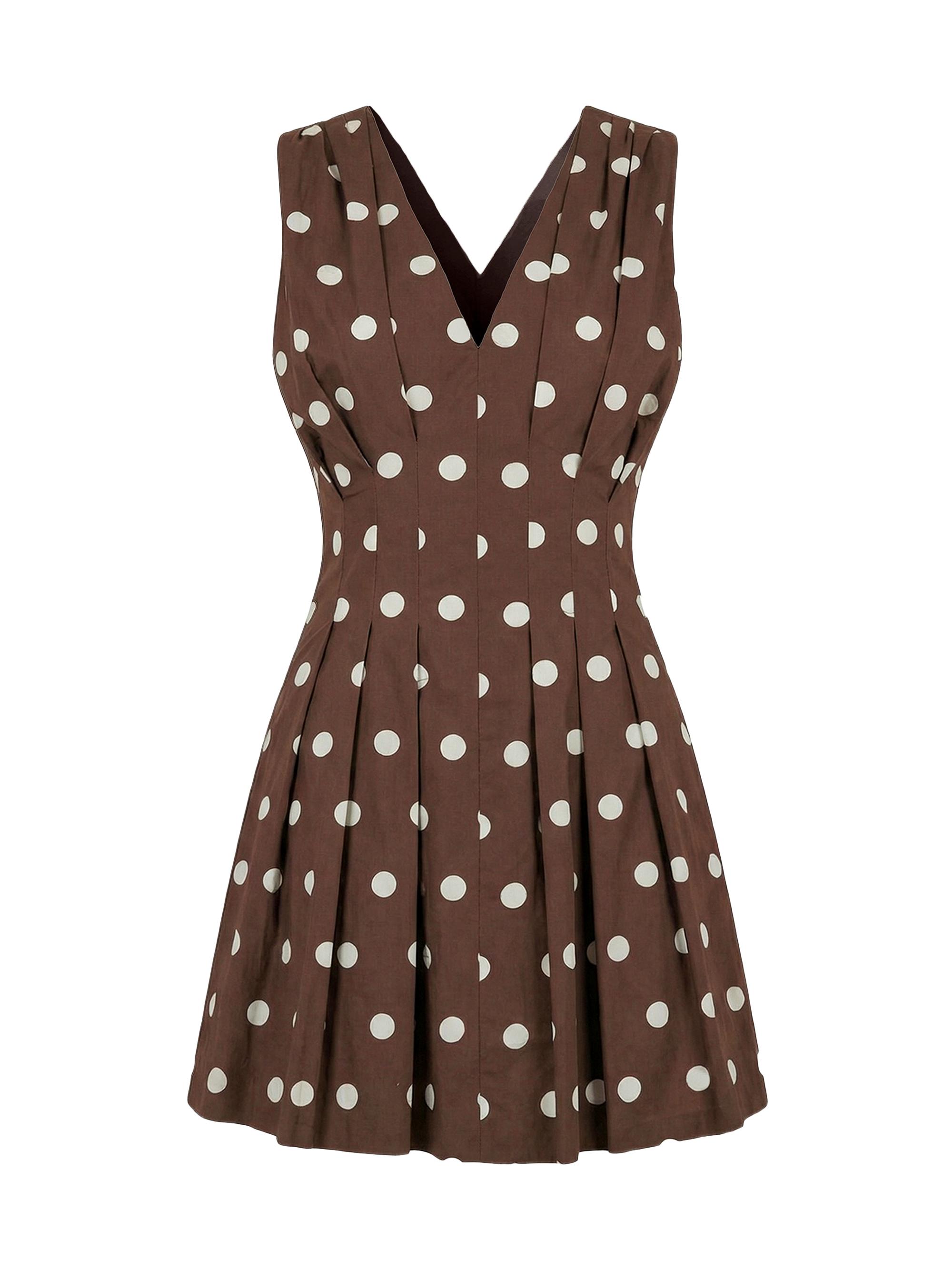 Nicholas the Label Demetra Polka Dot Fit & Flare Minidress