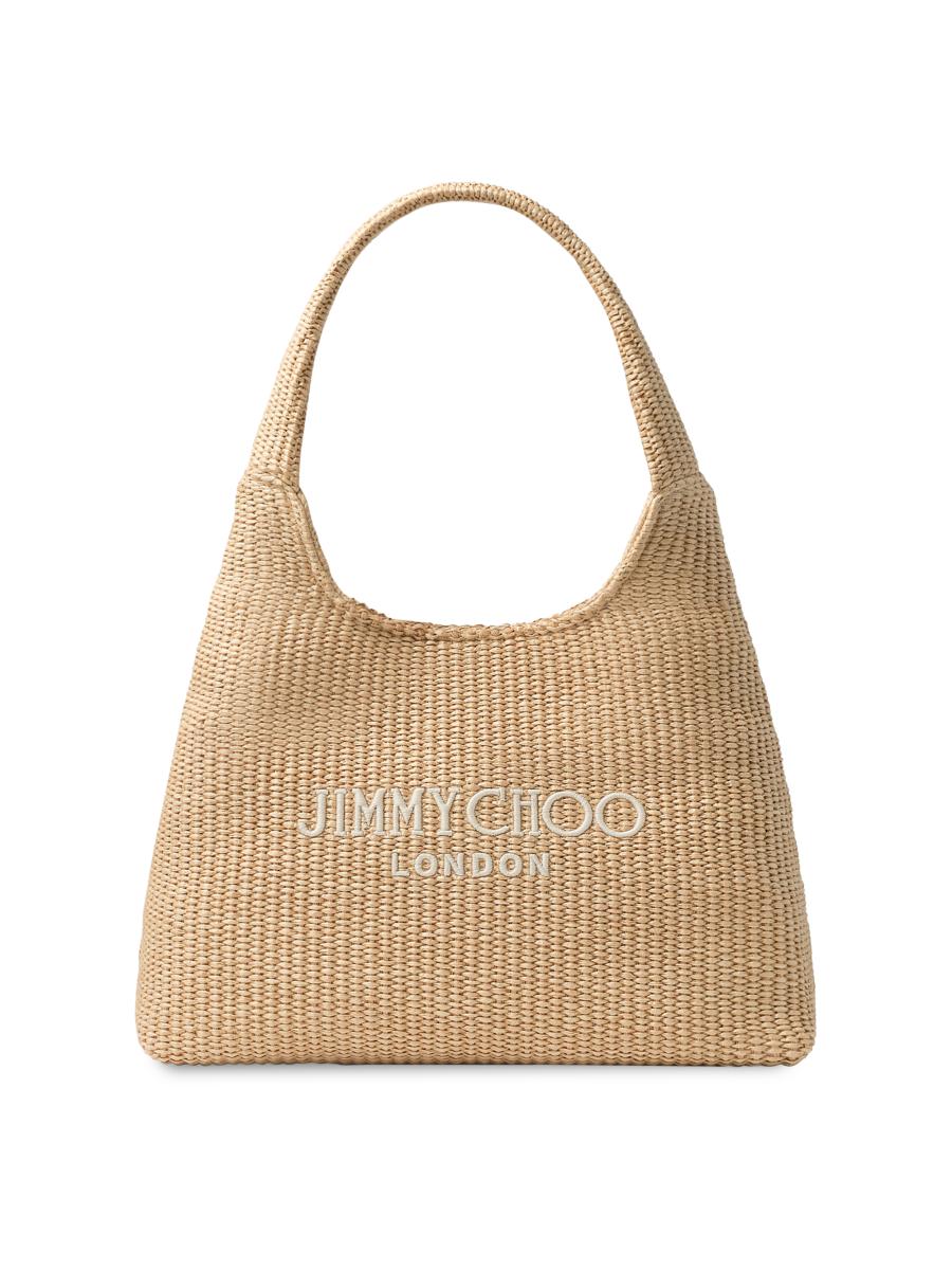 Jimmy Choo Riviera Capsule Diamond Logo Raffia Hobo Bag | Saks