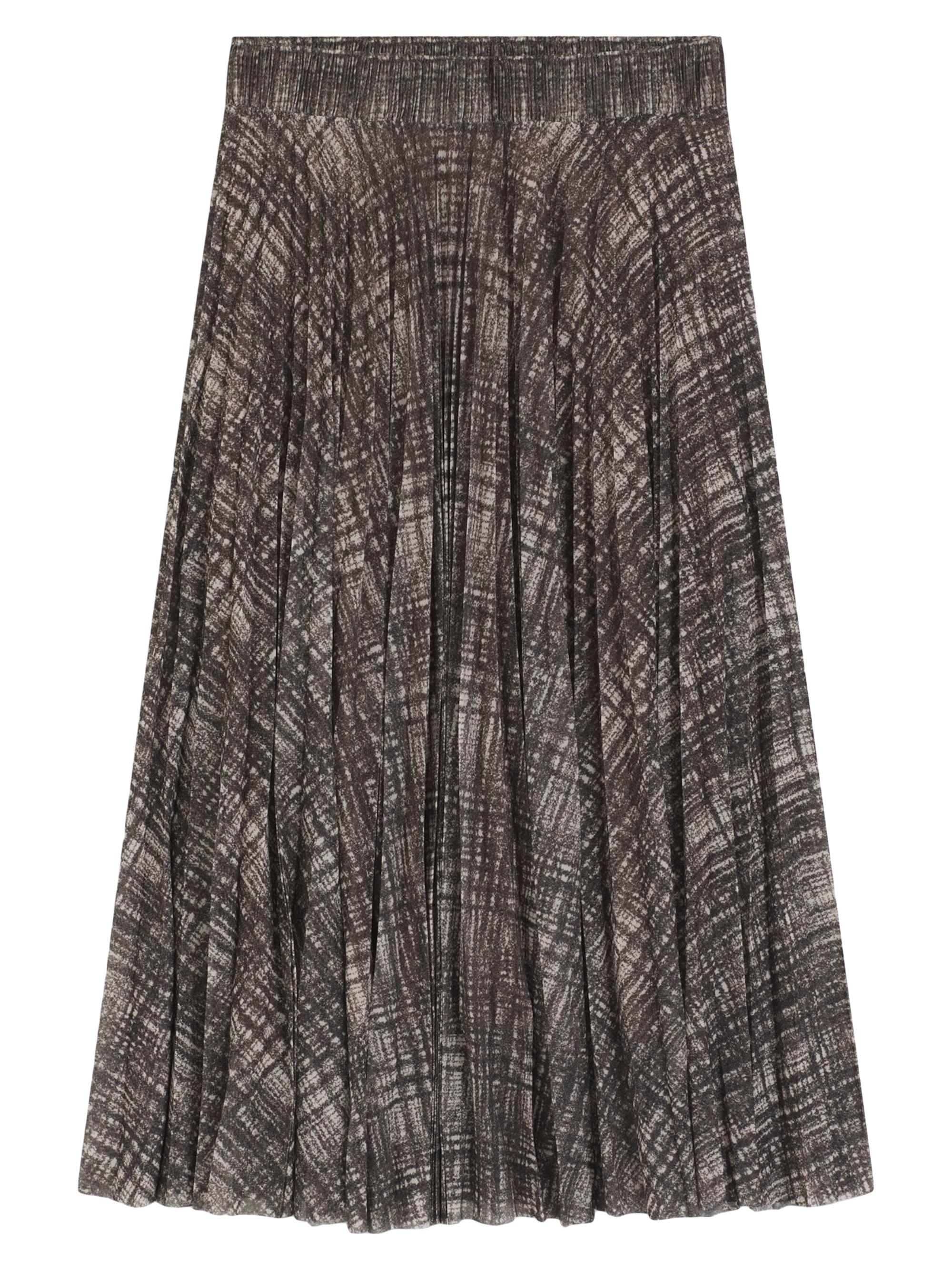 BOSS Women's Lined Skirt in Plissé Tulle - Grey