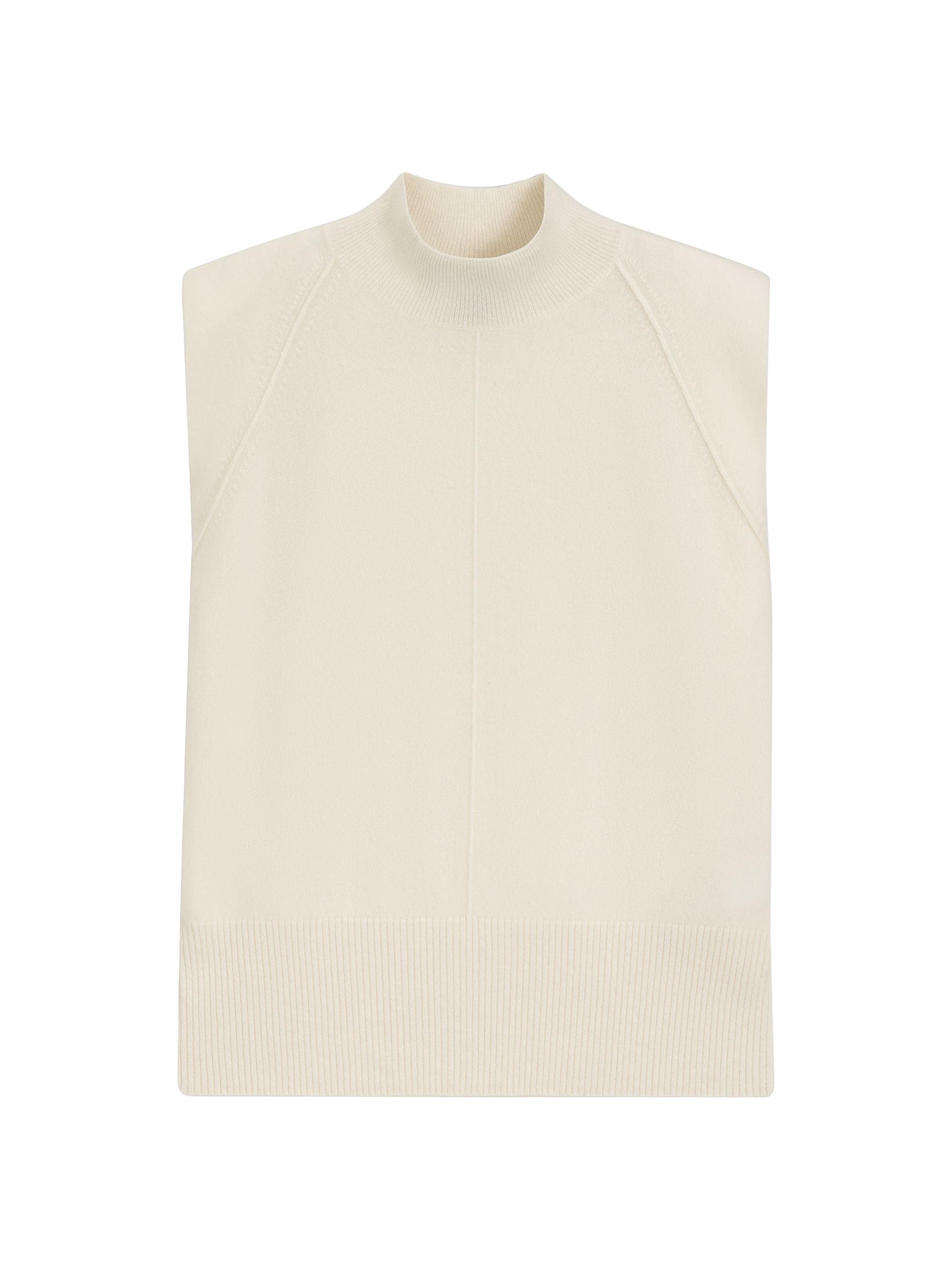 BOSS Women's Sleeveless Knitted Top in Cashmere - Natural