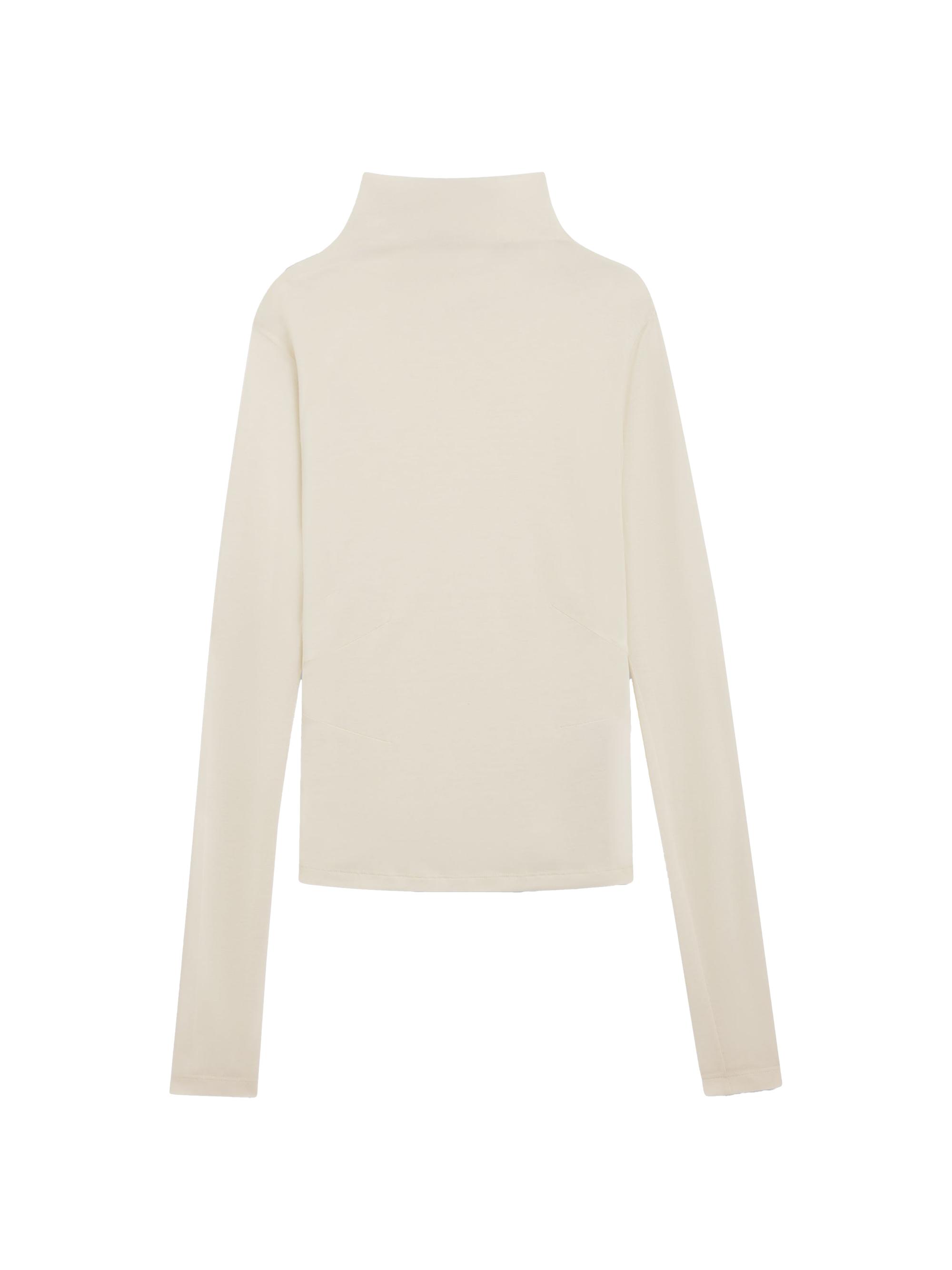 BOSS Women's Jersey Top with High Neckline - Natural