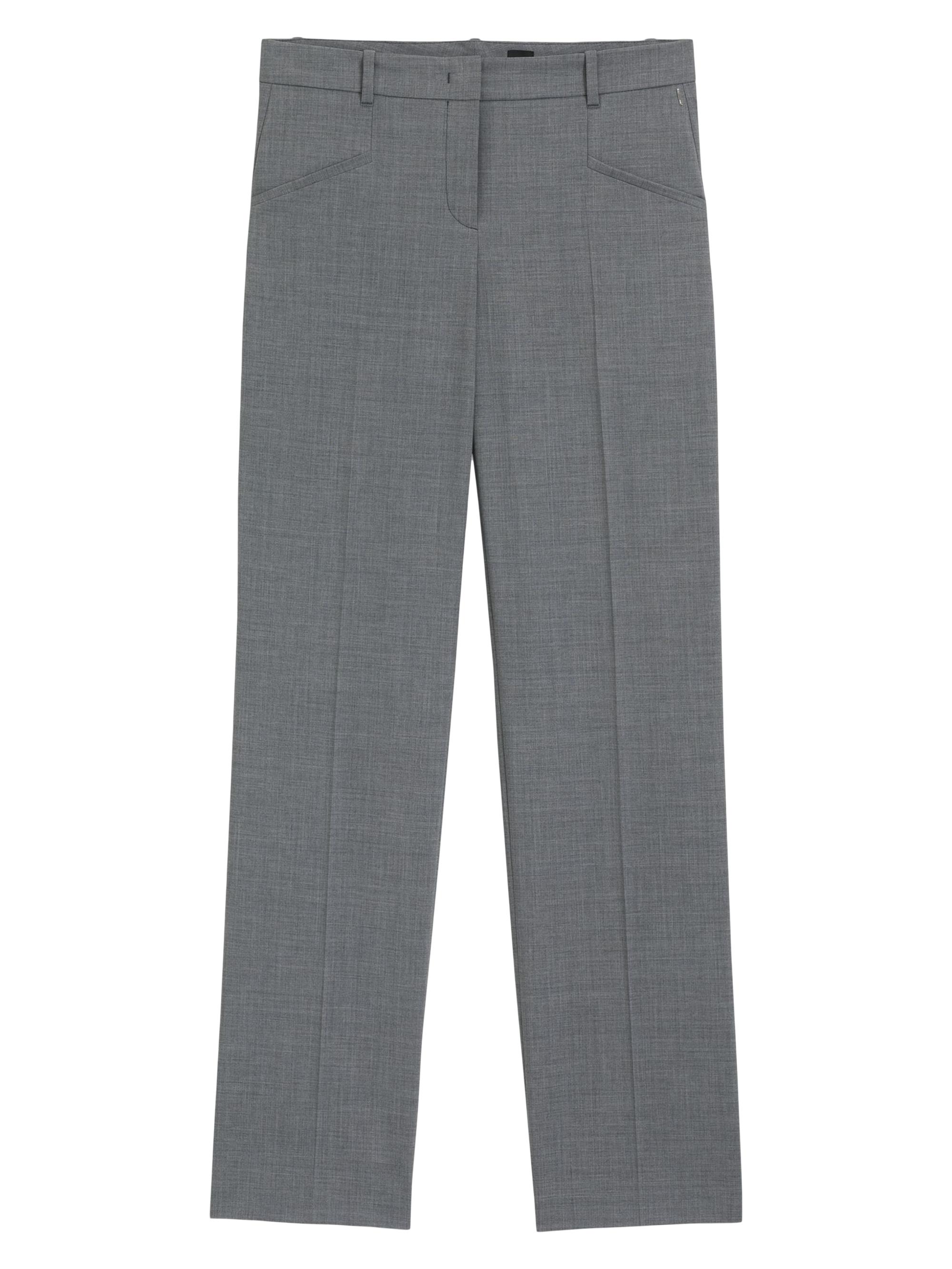 BOSS Women's Melange Relaxed Fit Trousers in Wool - Grey