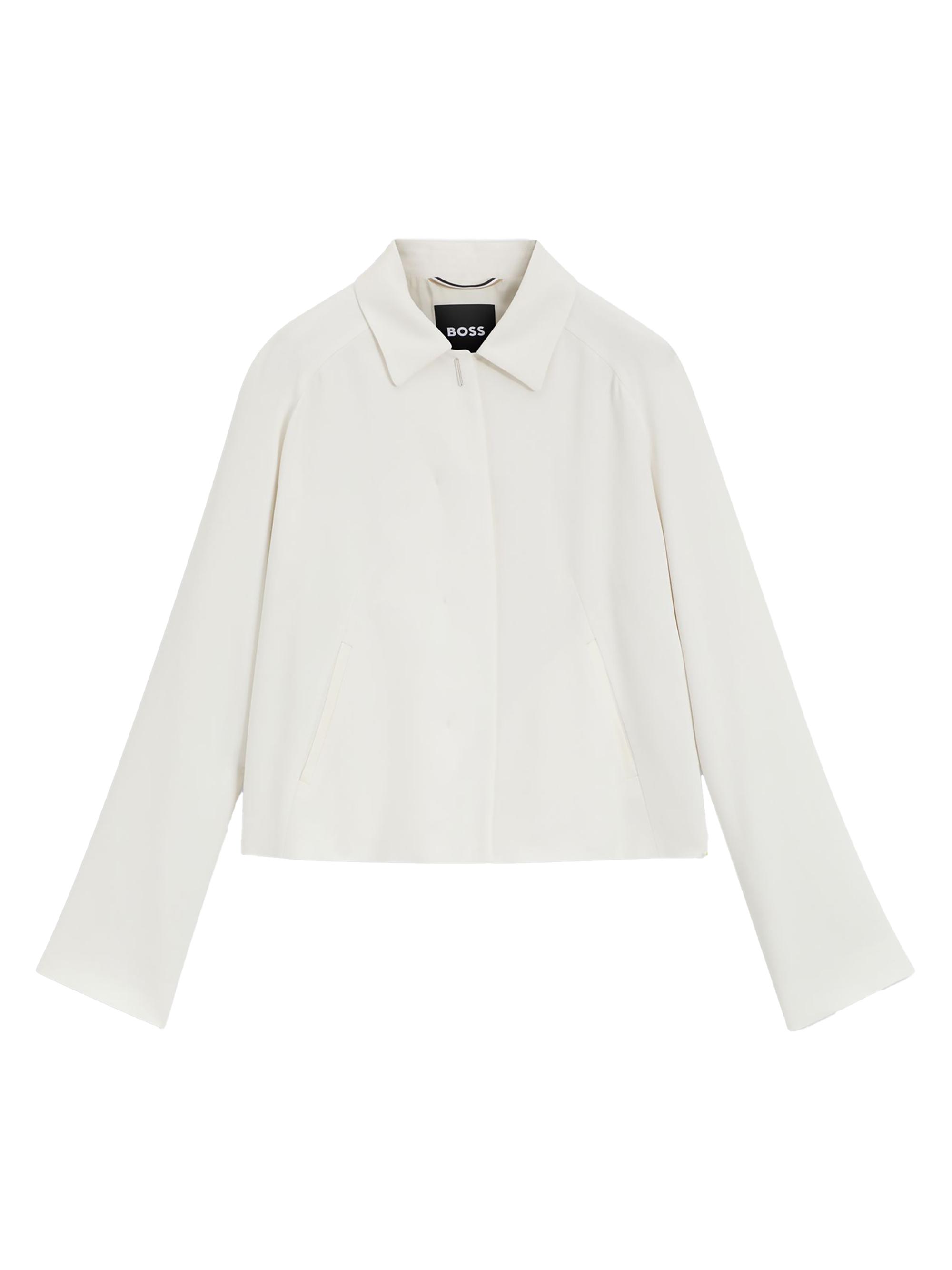 BOSS Women's Concealed Closure Blazer in Crepe - Natural