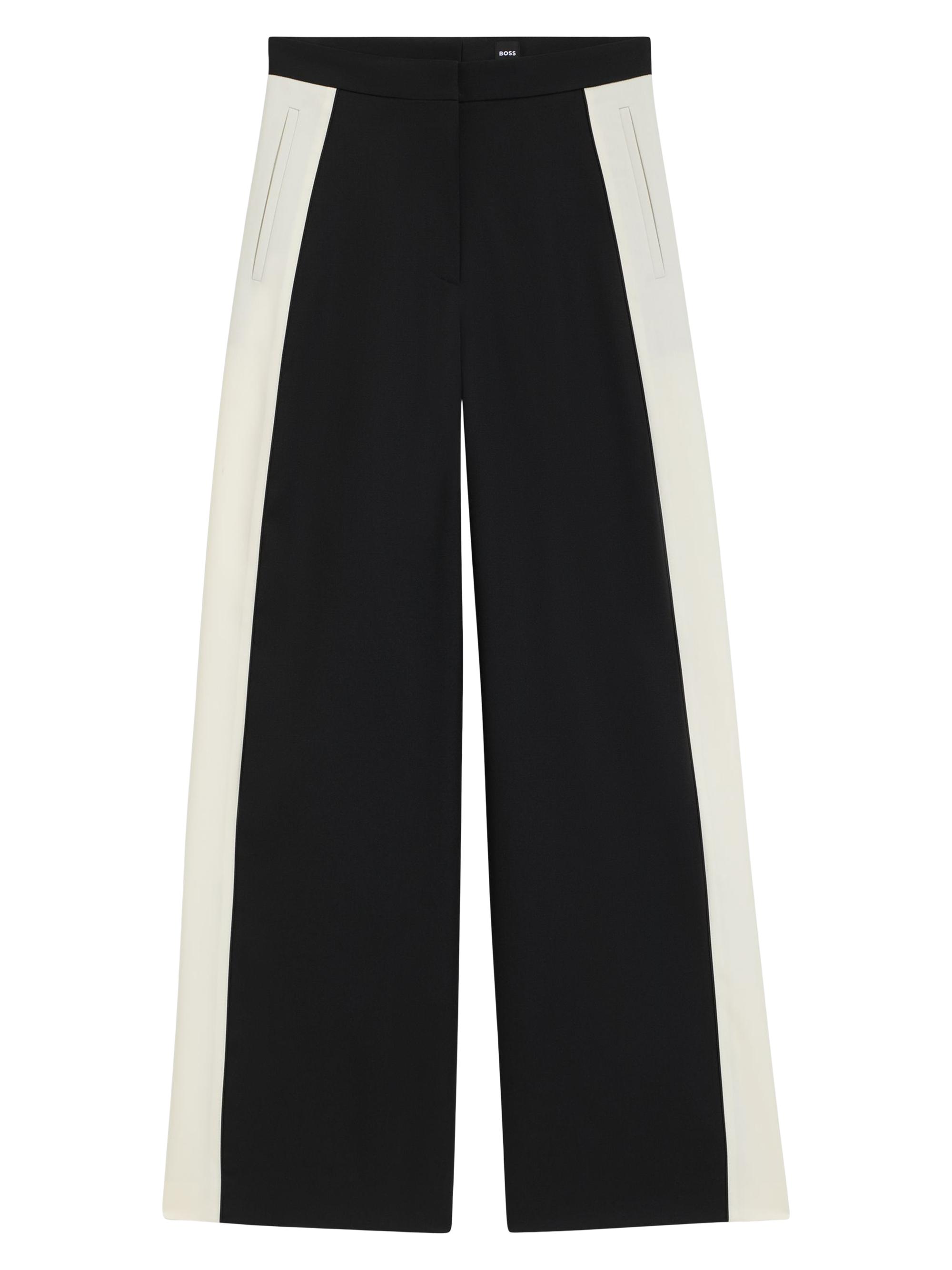 BOSS Women's Regular Fit Trousers with Blocking - Black