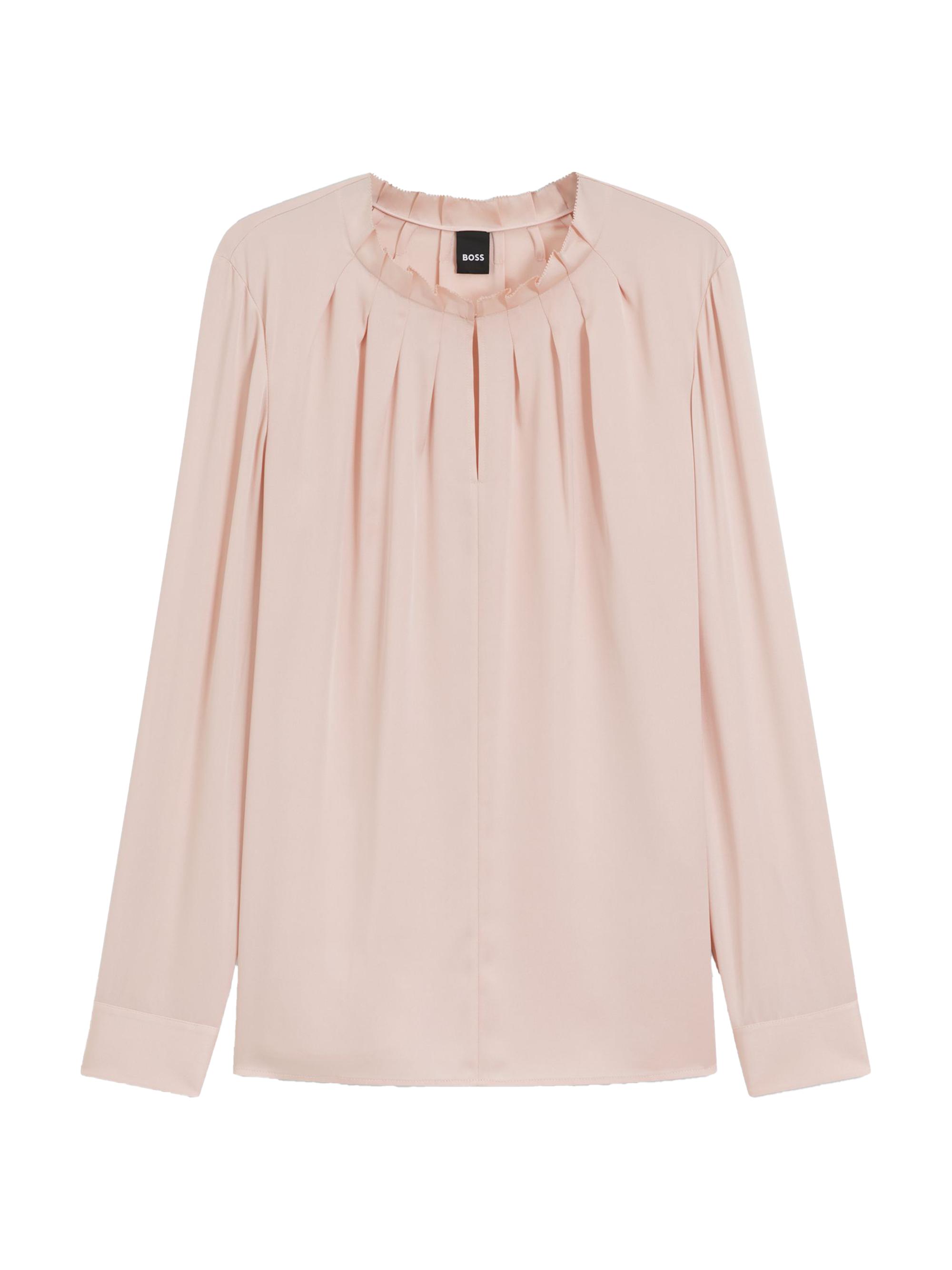 BOSS Women's Regular Fit Blouse in Stretch Silk - Purple