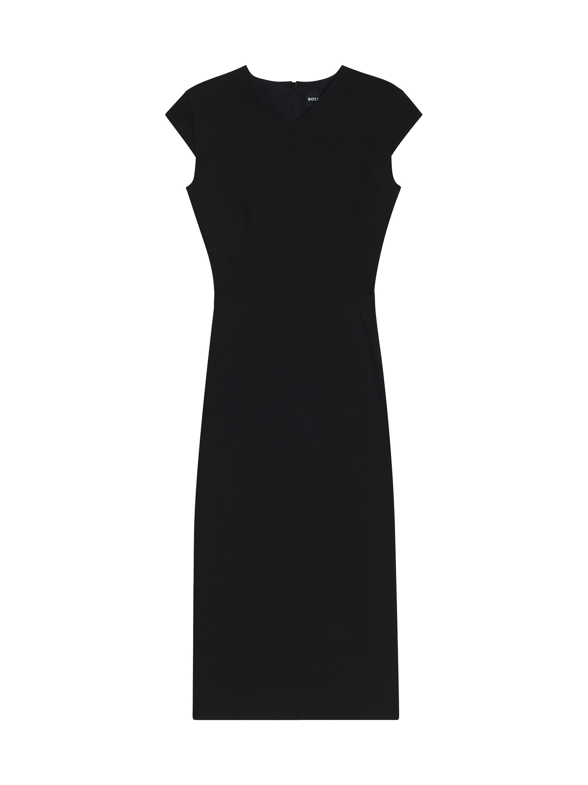 BOSS Women's Stretch Fabric Dress with Cap Sleeves - Black
