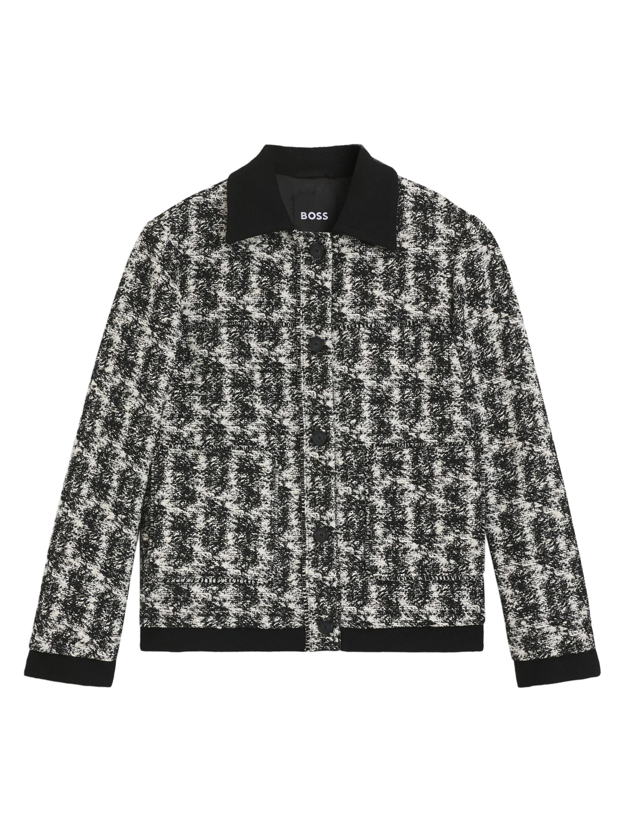 BOSS Women's Regular-Fit Blazer in Patterned Feather Tweed - Patterned Green