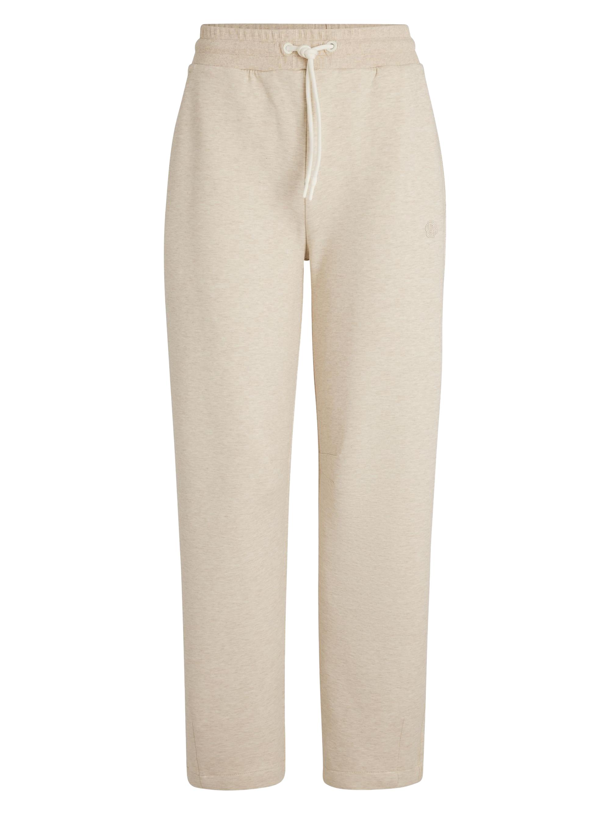 BOSS Women's Cropped Tracksuit Bottoms with Double B Monogram - Natural