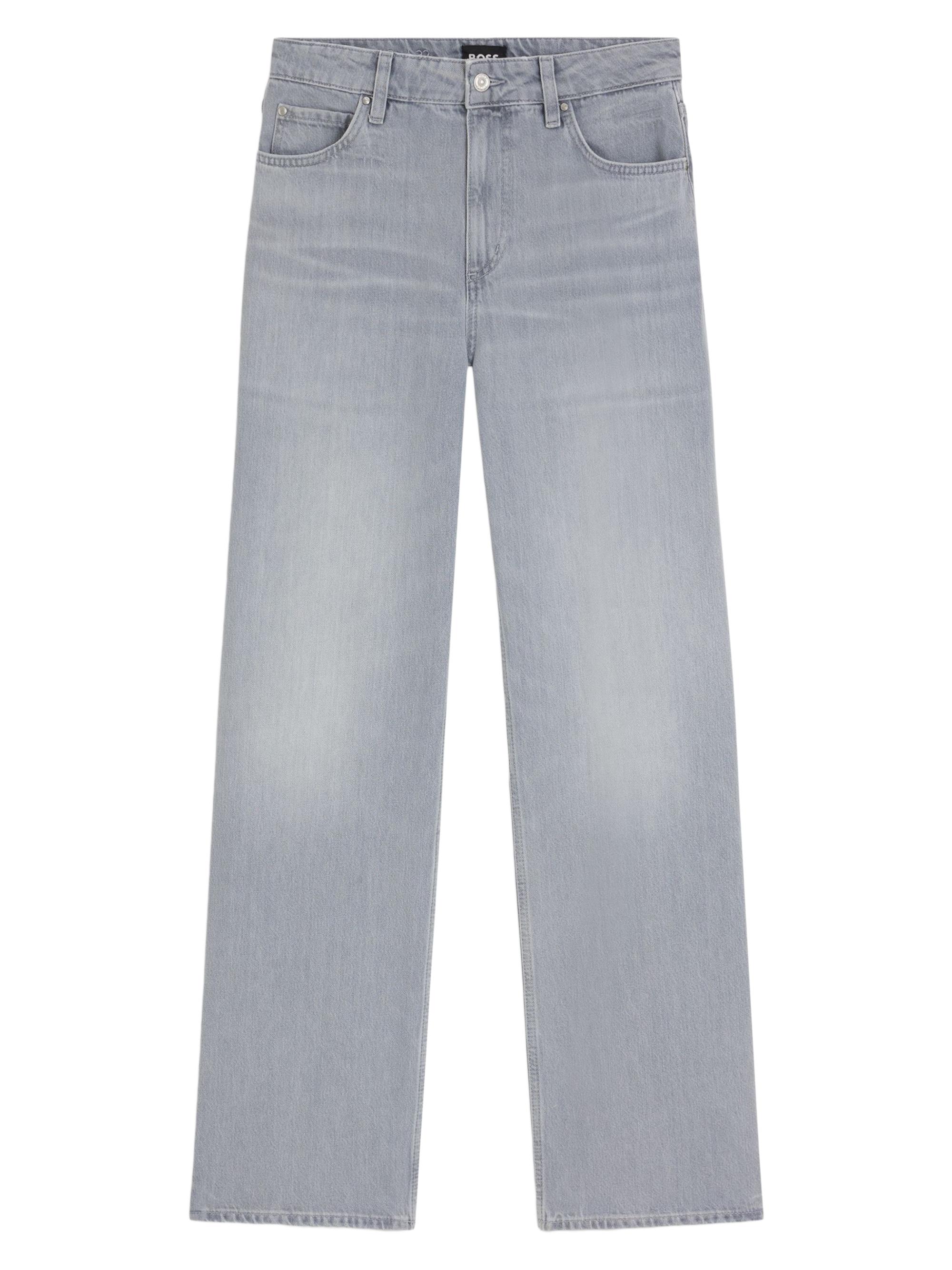 BOSS Women's Grey-Blue Relaxed-Fit Jeans in Rigid Denim - Grey