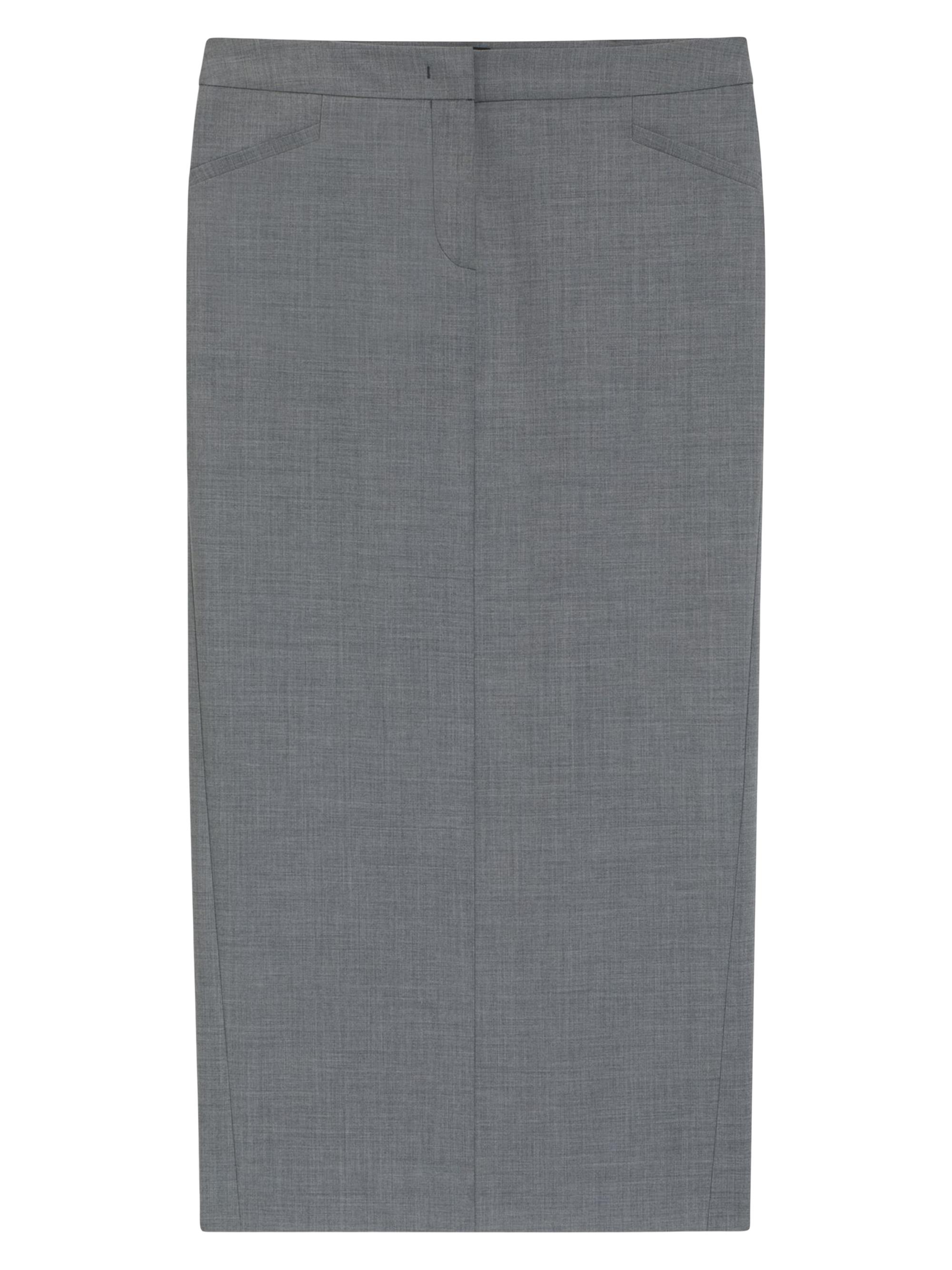 BOSS Women's Melange Pencil Skirt in Virgin Wool - Grey
