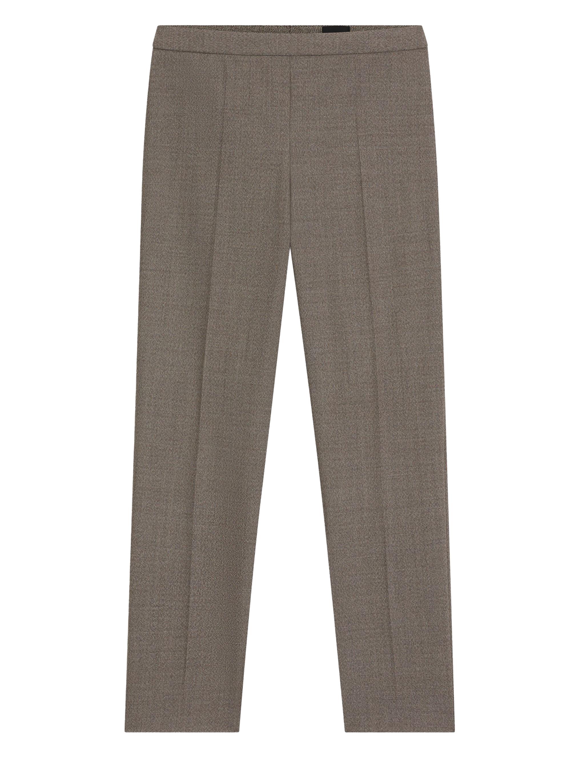 BOSS Women's Patterned Regular-Fit Trousers in a Wool Blend - Taupe