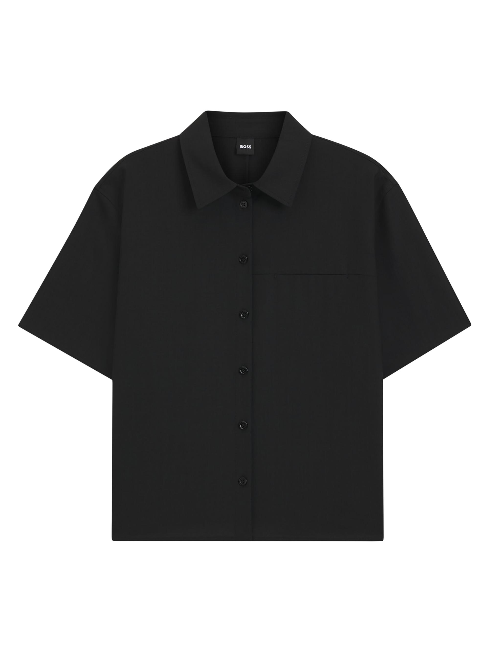 BOSS Women's Regular-Fit Blouse in Virgin Wool - Black