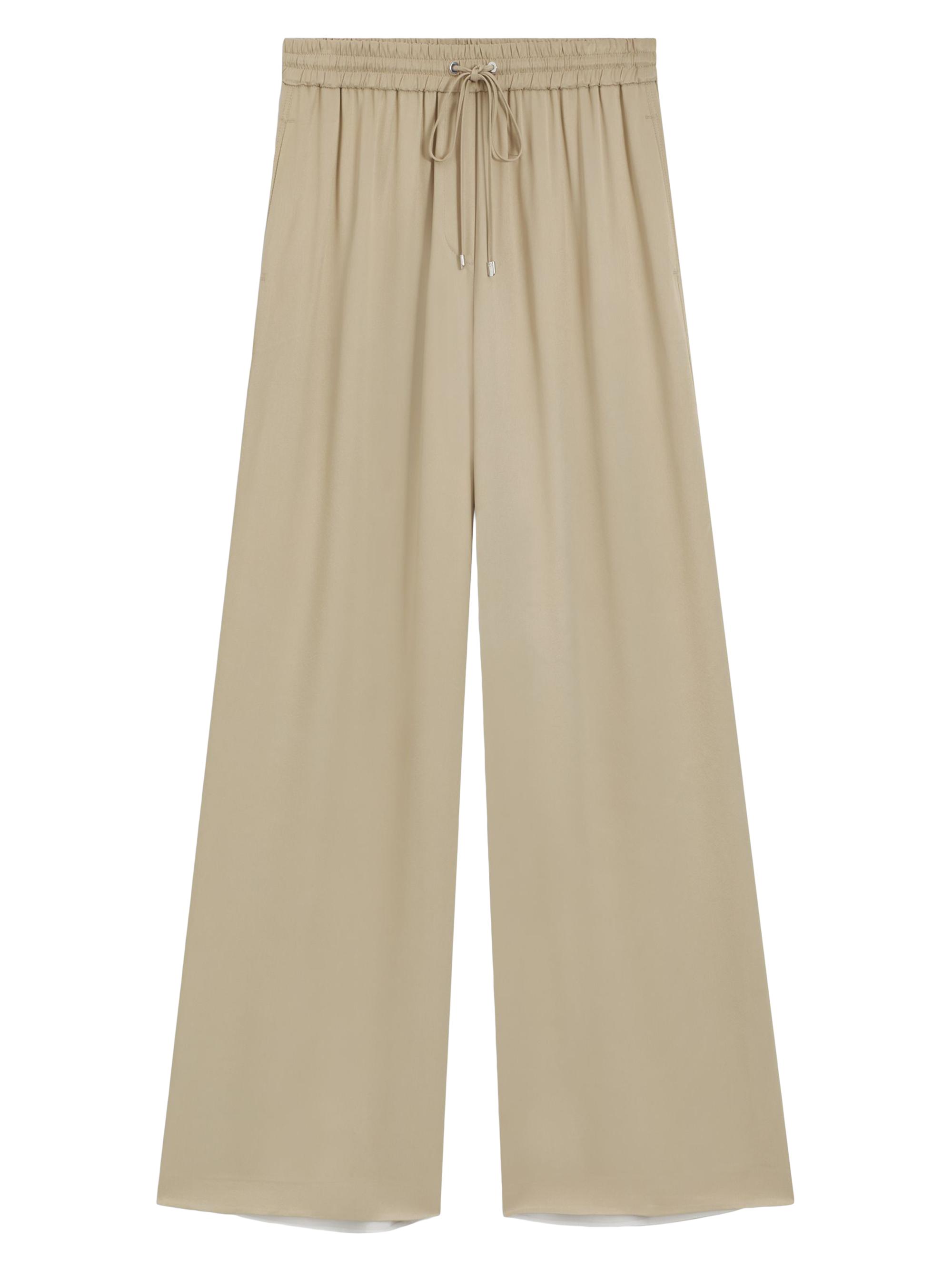 BOSS Women's Relaxed-Fit Trousers in Satin - Light Beige