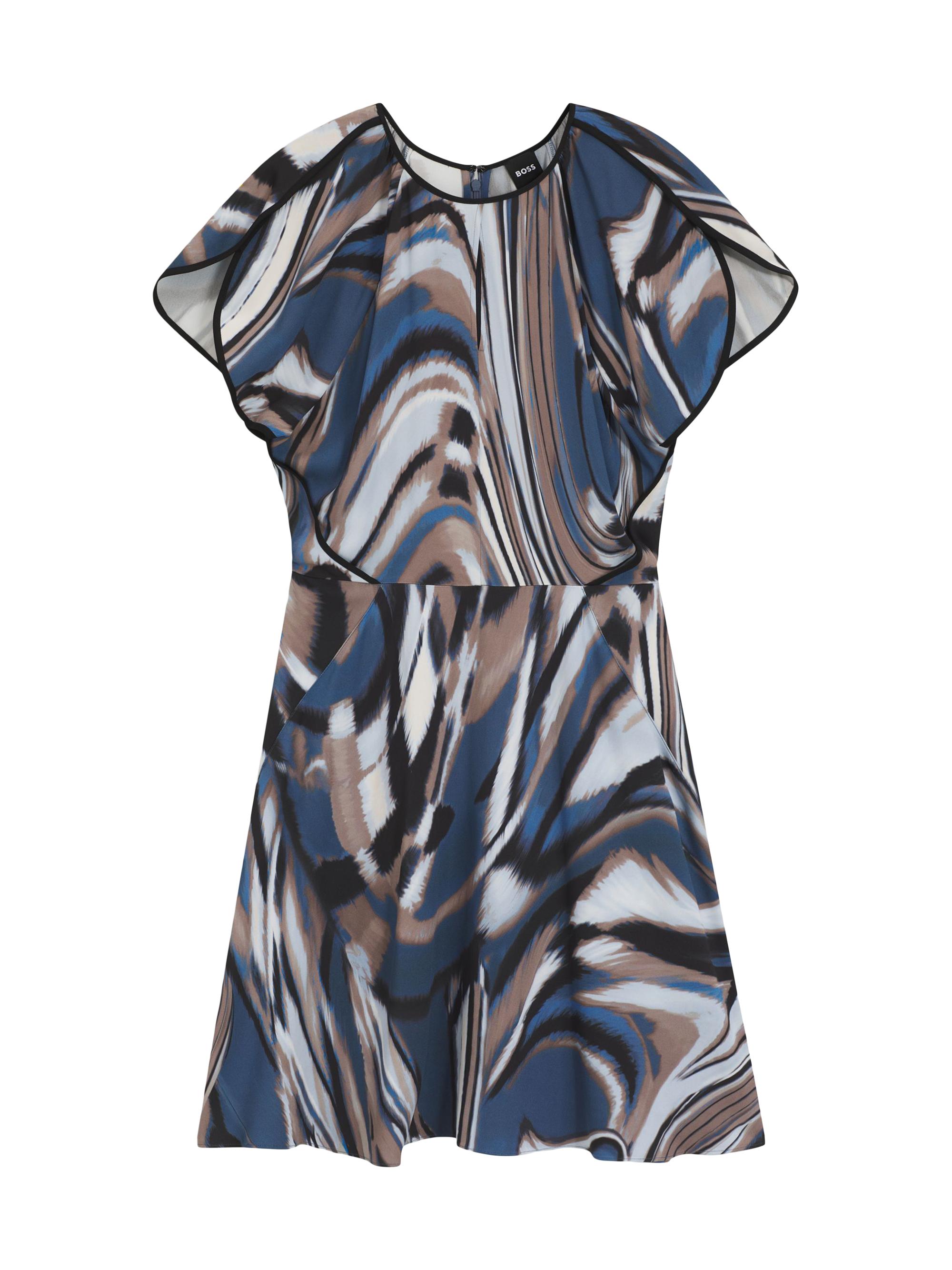 BOSS Women's Swirl-Print Dress in Satin - Patterned
