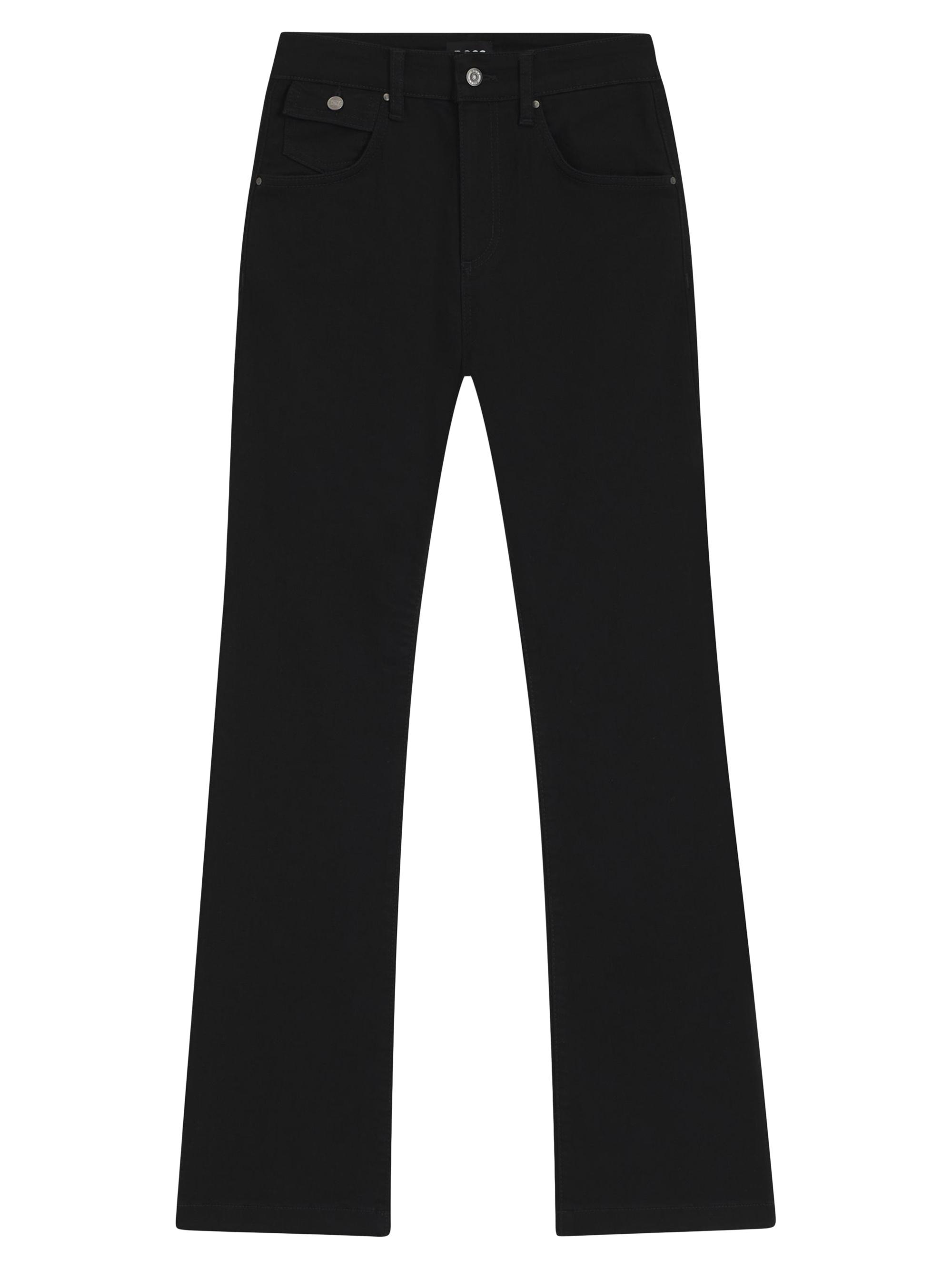 BOSS Women's Black Wide Leg Jeans in Stretch Denim - Black