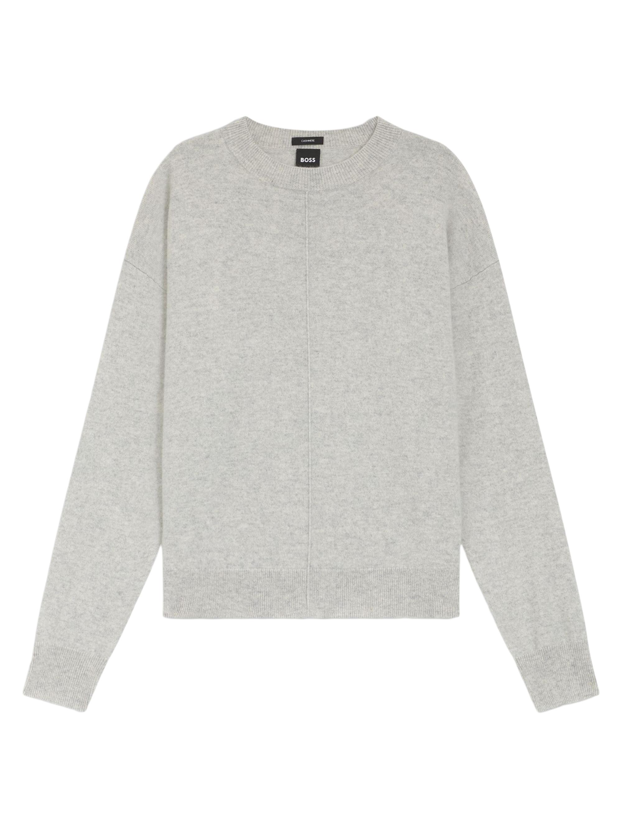BOSS Women's Knitted Sweater in 100% Cashmere - Grey