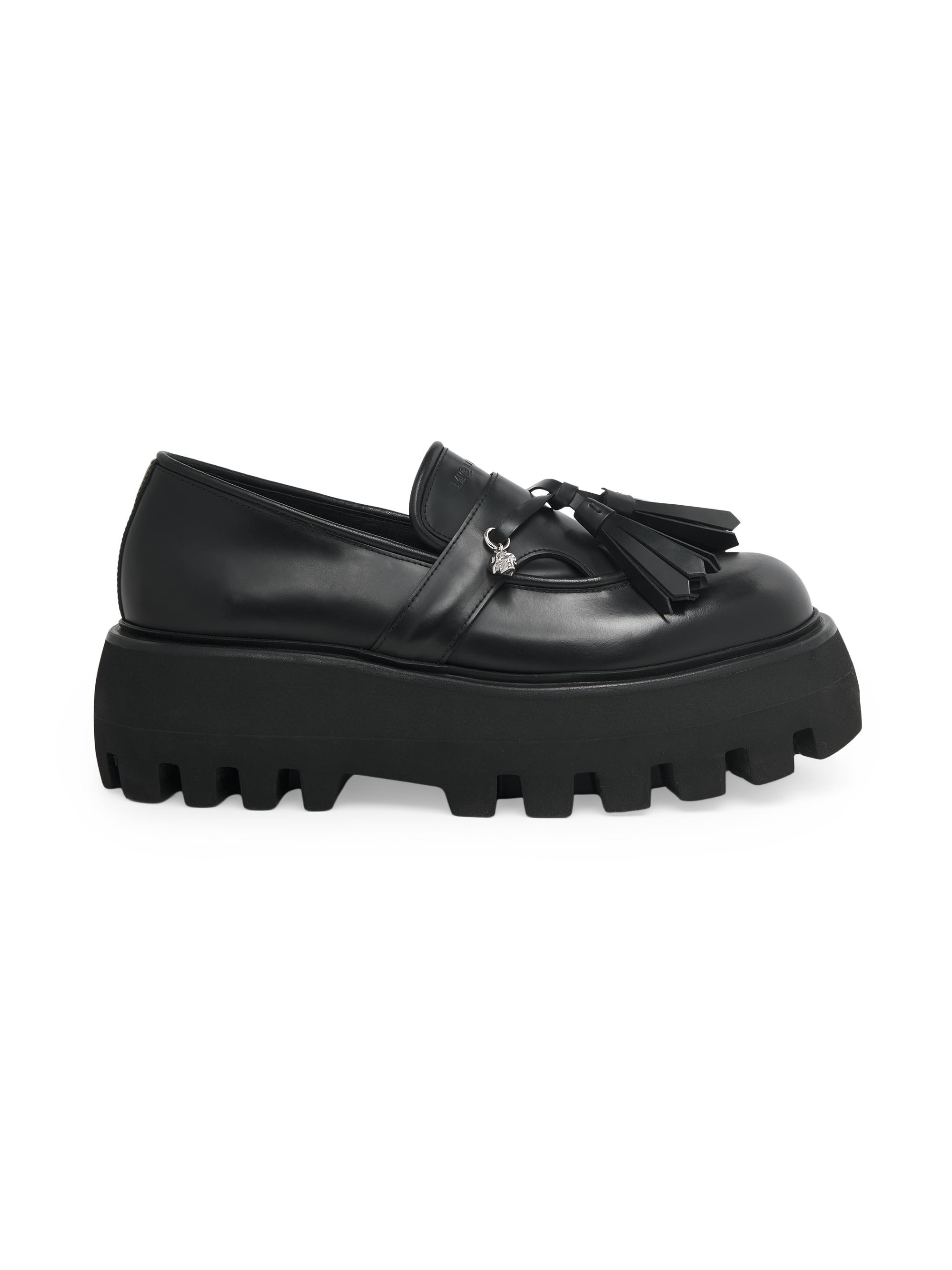 McQueen Men's Sofa Leather Platform Loafers - Black
