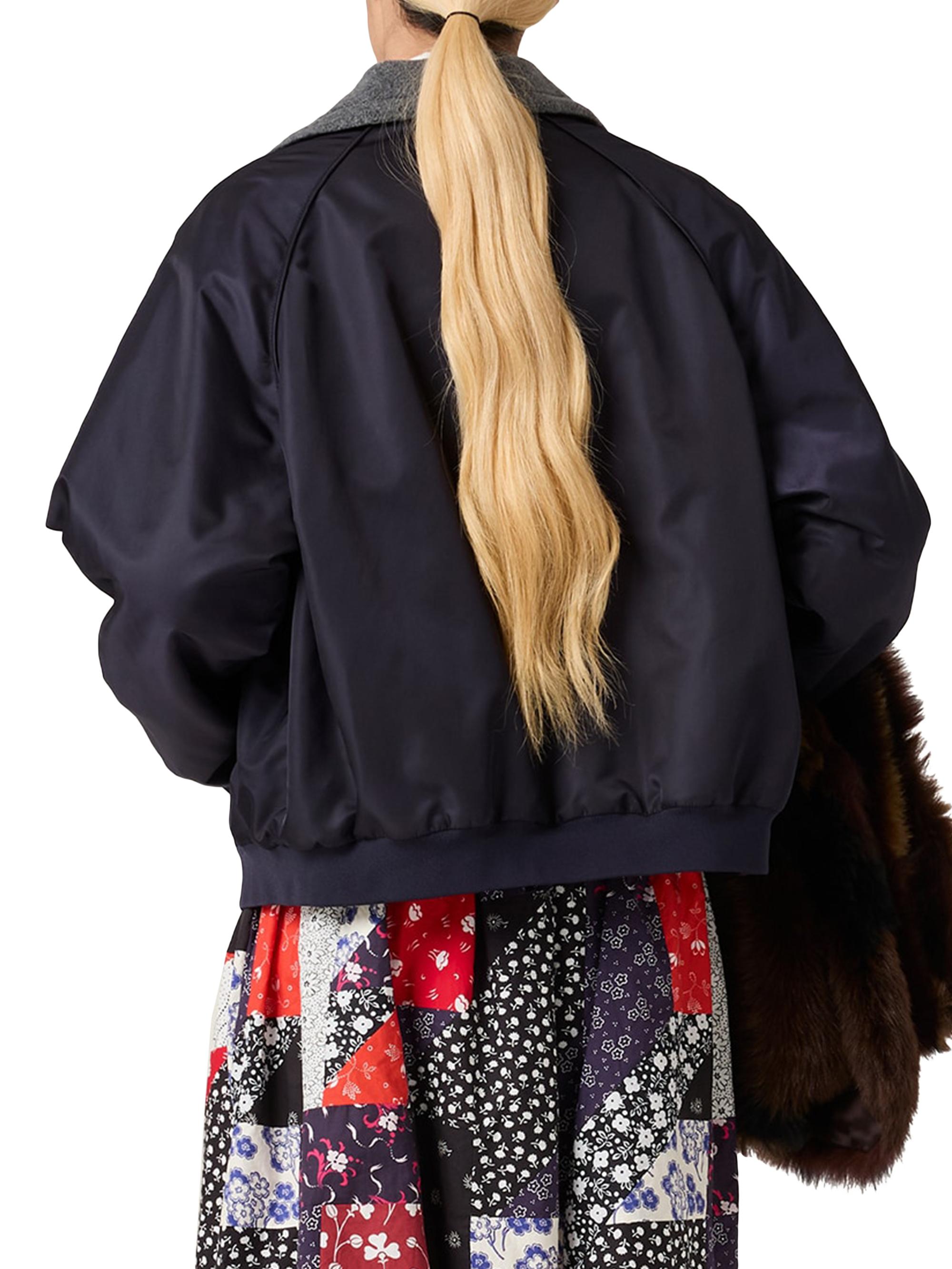 Miu Miu Technical Gazar and Fleece Bomber Jacket | Saks Fifth Avenue