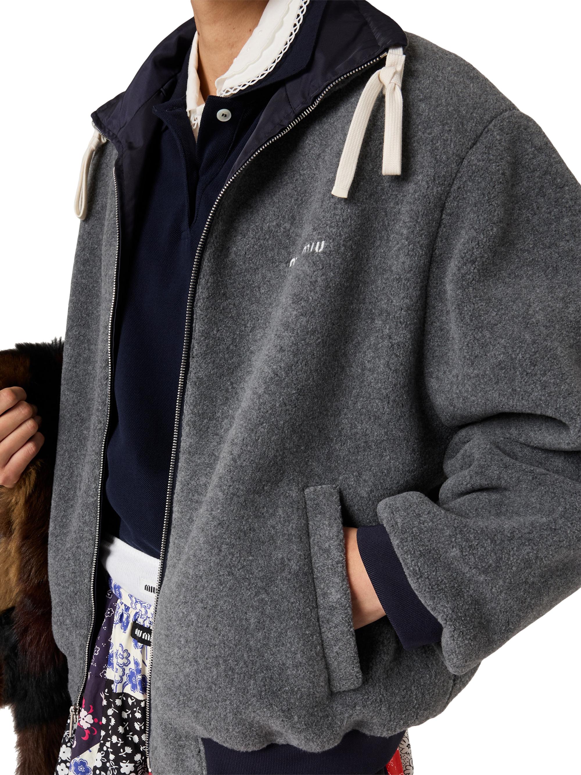 Miu Miu Technical Gazar and Fleece Bomber Jacket | Saks Fifth Avenue