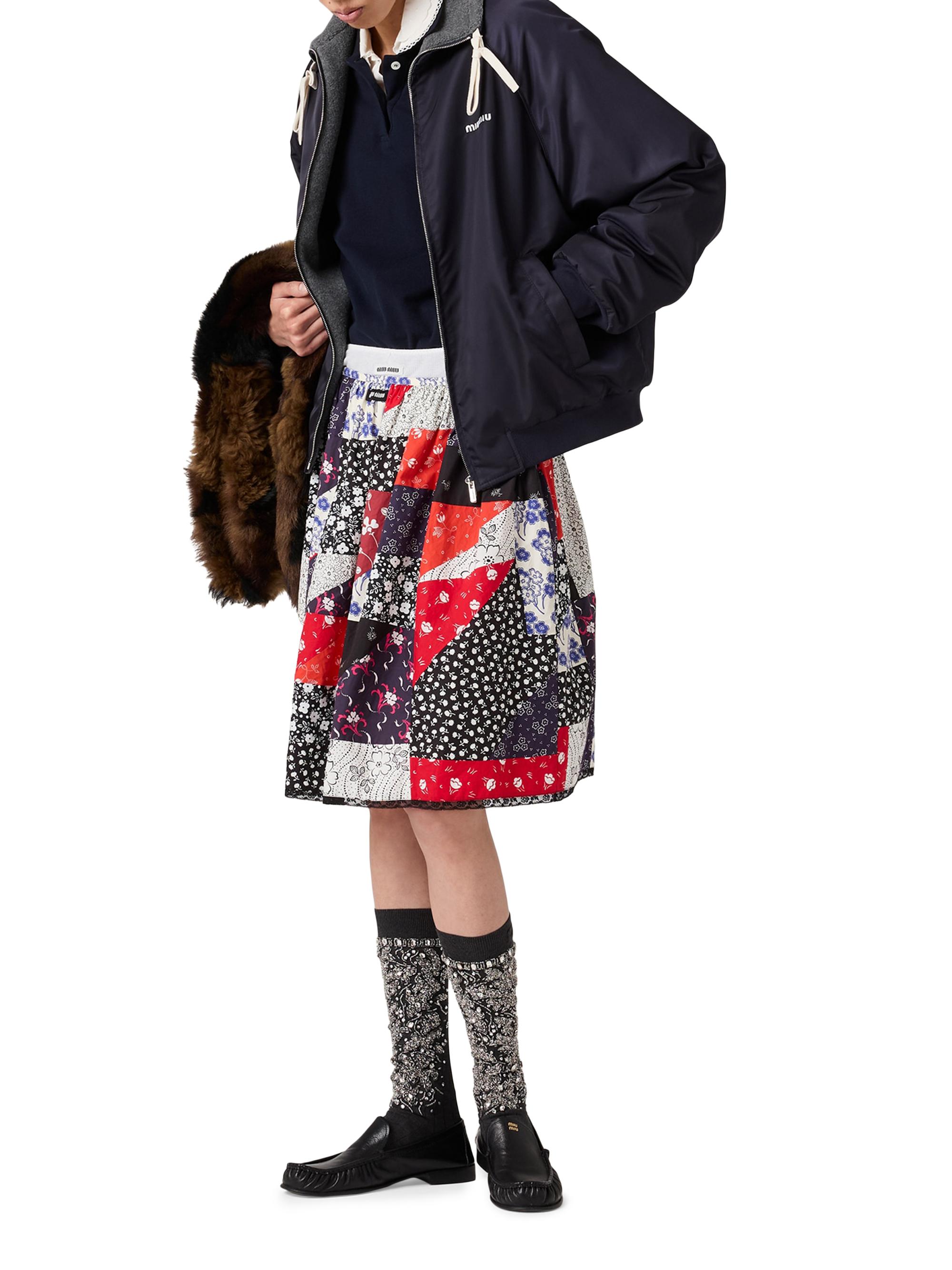 Miu Miu Technical Gazar and Fleece Bomber Jacket | Saks Fifth Avenue