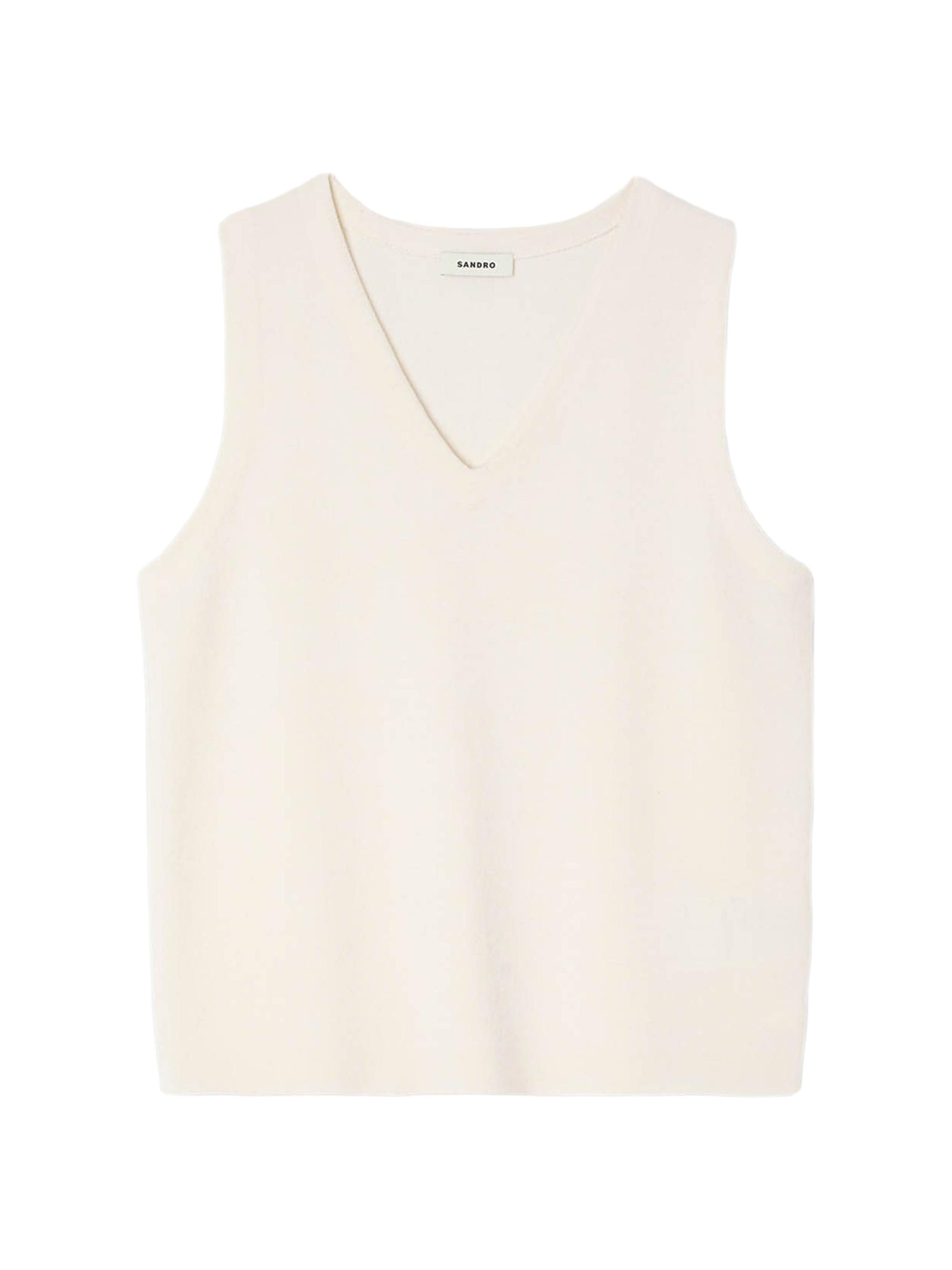 Sandro Men's Wool Vest Top - Off White