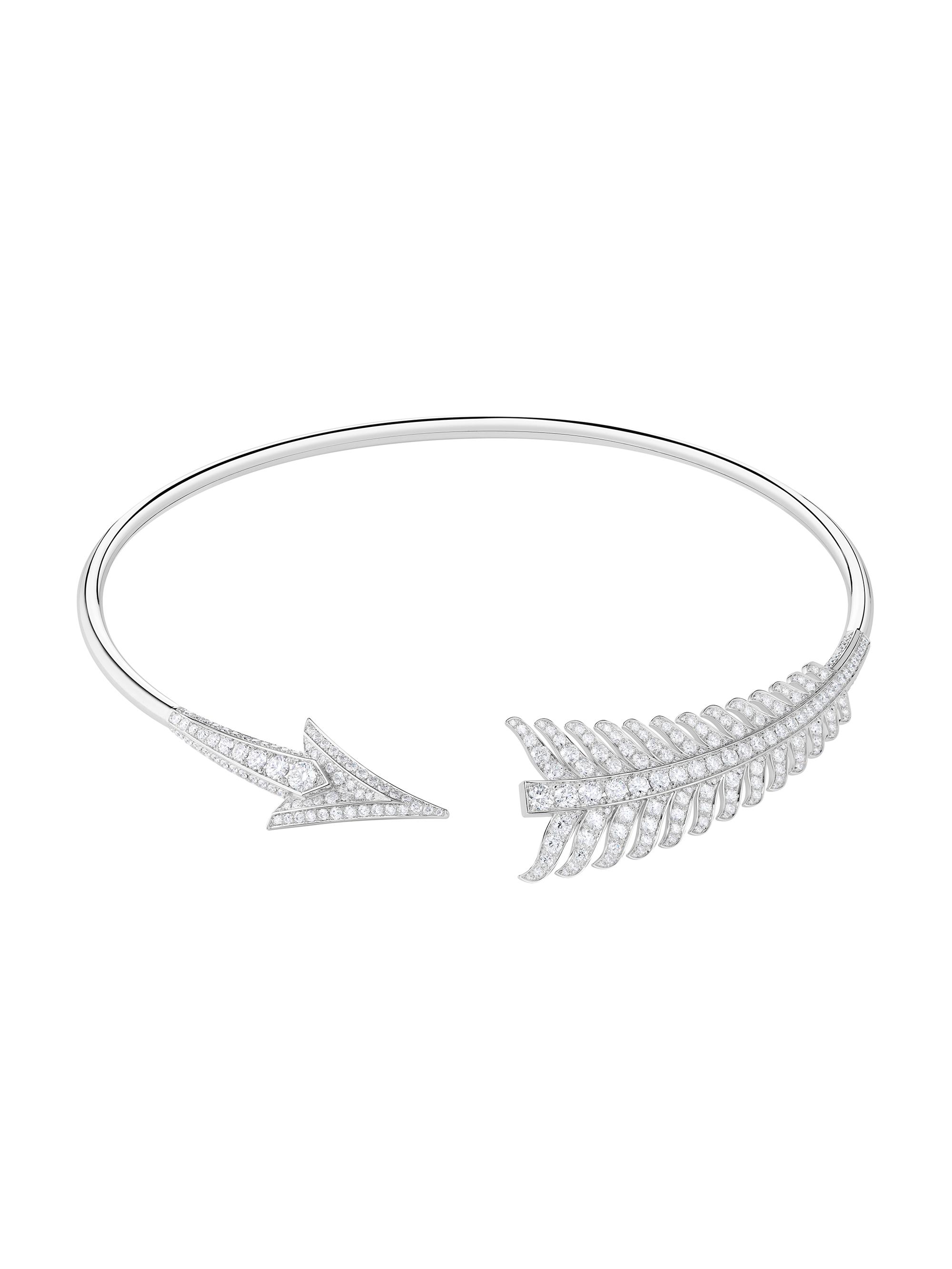 Boucheron Women's Flèche 18K White Gold & 8.21 TCW Diamond Collar Necklace - White Gold