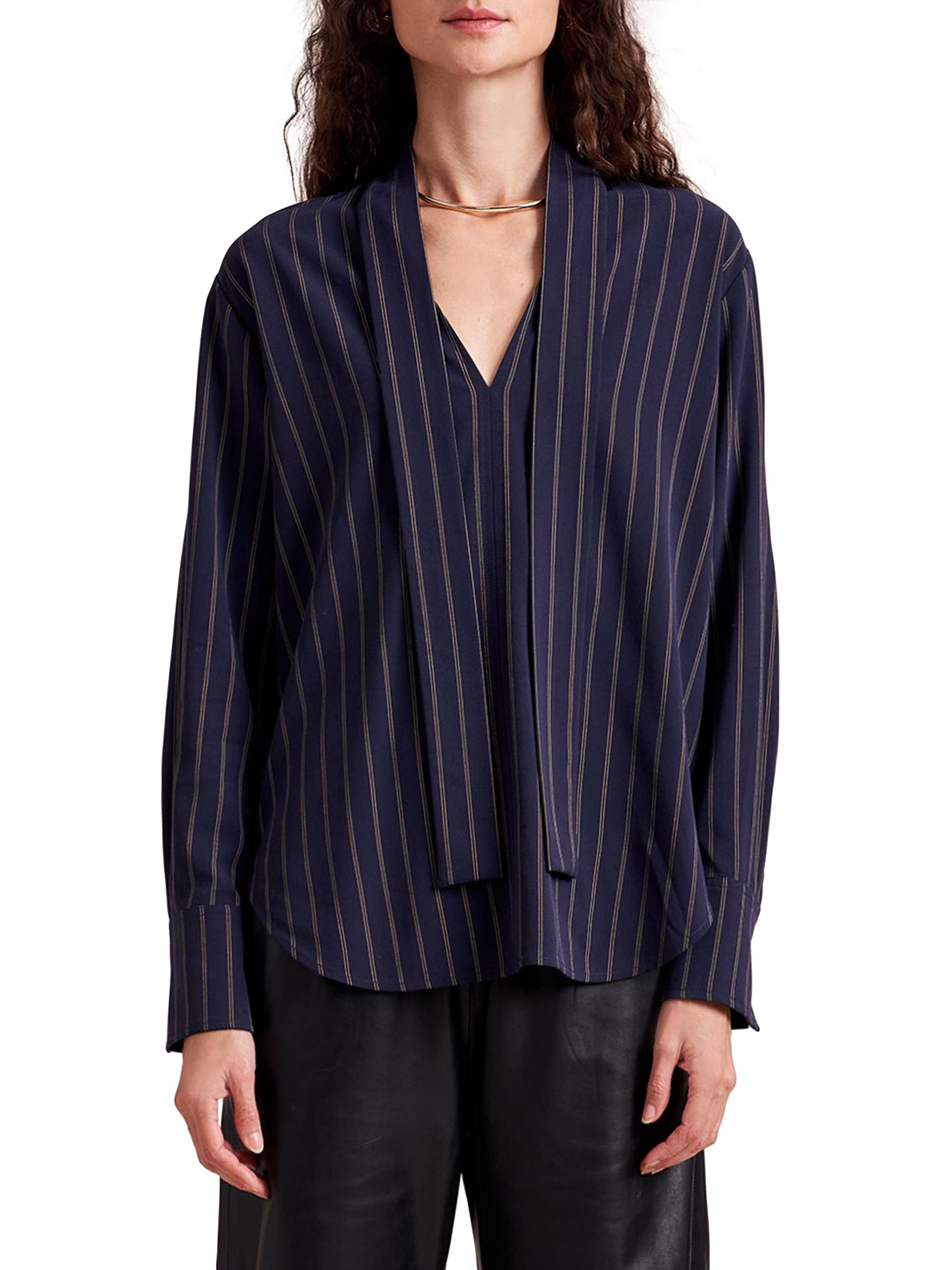 La Ligne Women's Roman Shirt - Navy Tan