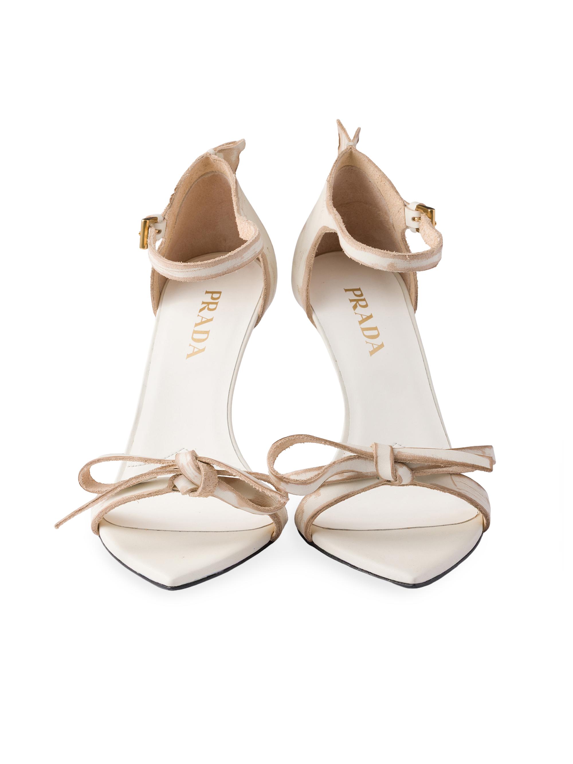 Prada Leather Bow Sandals | Saks Fifth Avenue