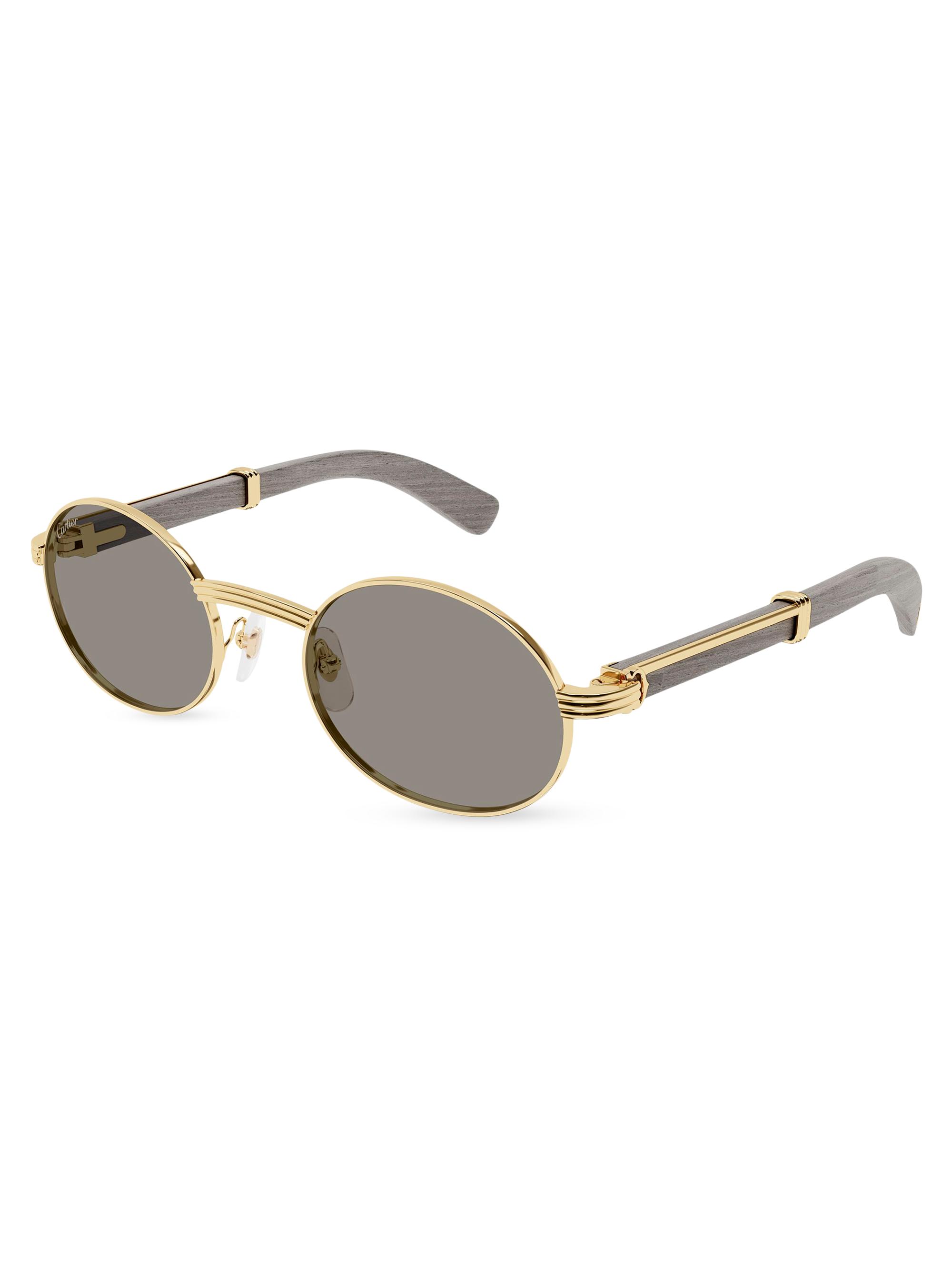 Première de Cartier 53MM 24K-Gold-Plated Oval Sunglasses