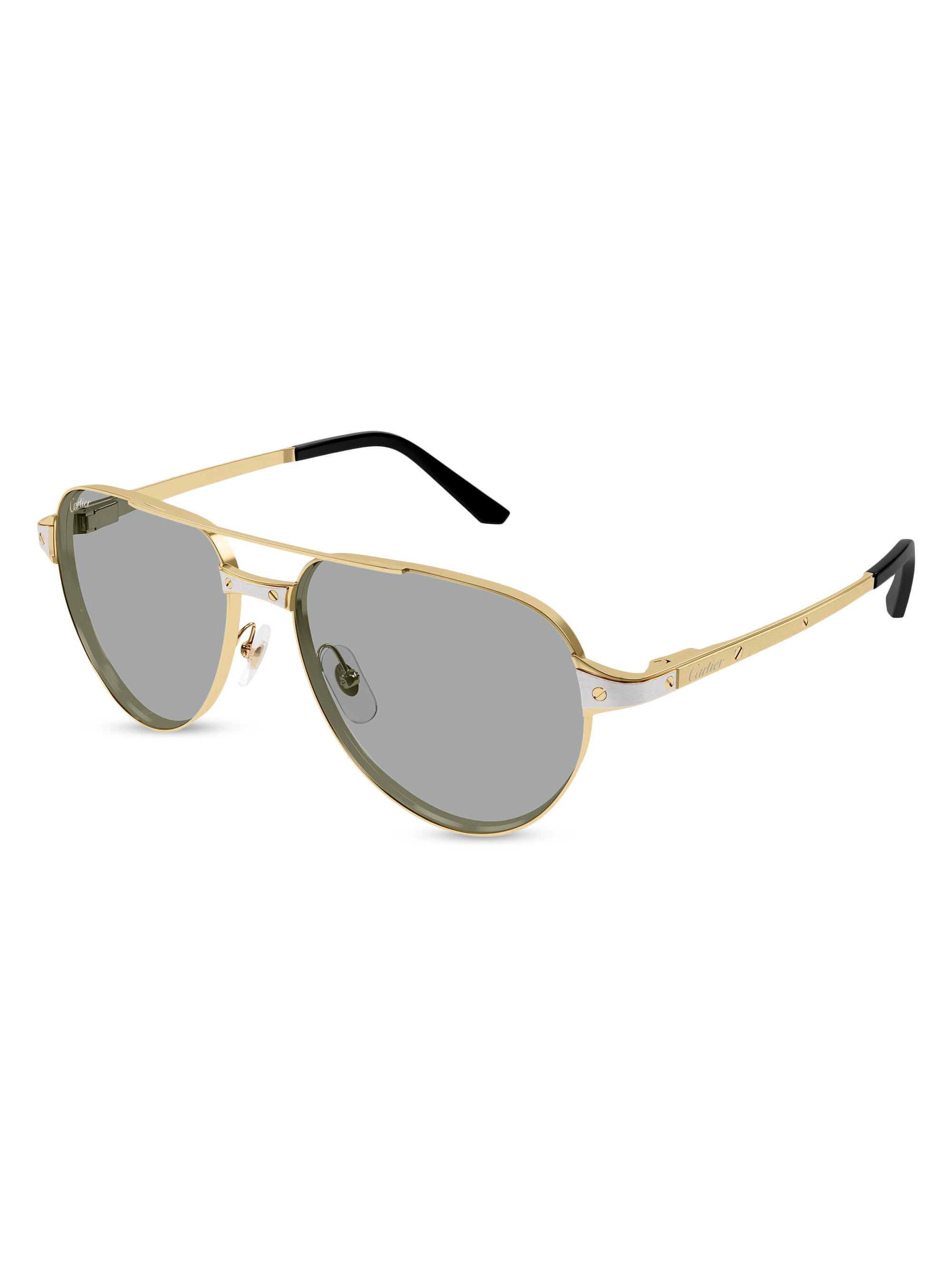 Santos Evolution 59MM 24K-Gold-Plated & Platinum-Plated Metal Pilot Sunglasses
