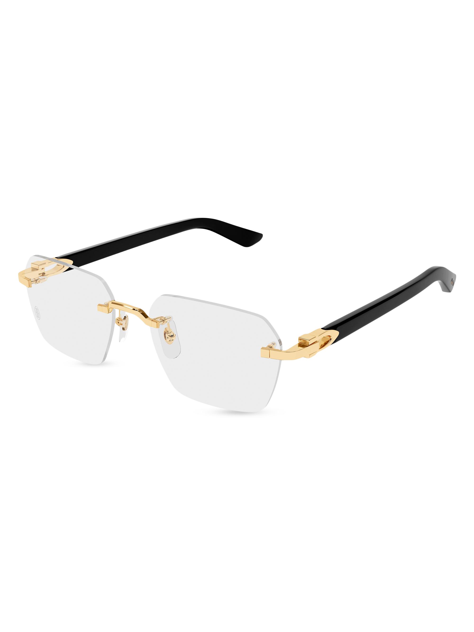 C Decor 24K-Gold-Plated Rimless Rectangular Optical Glasses